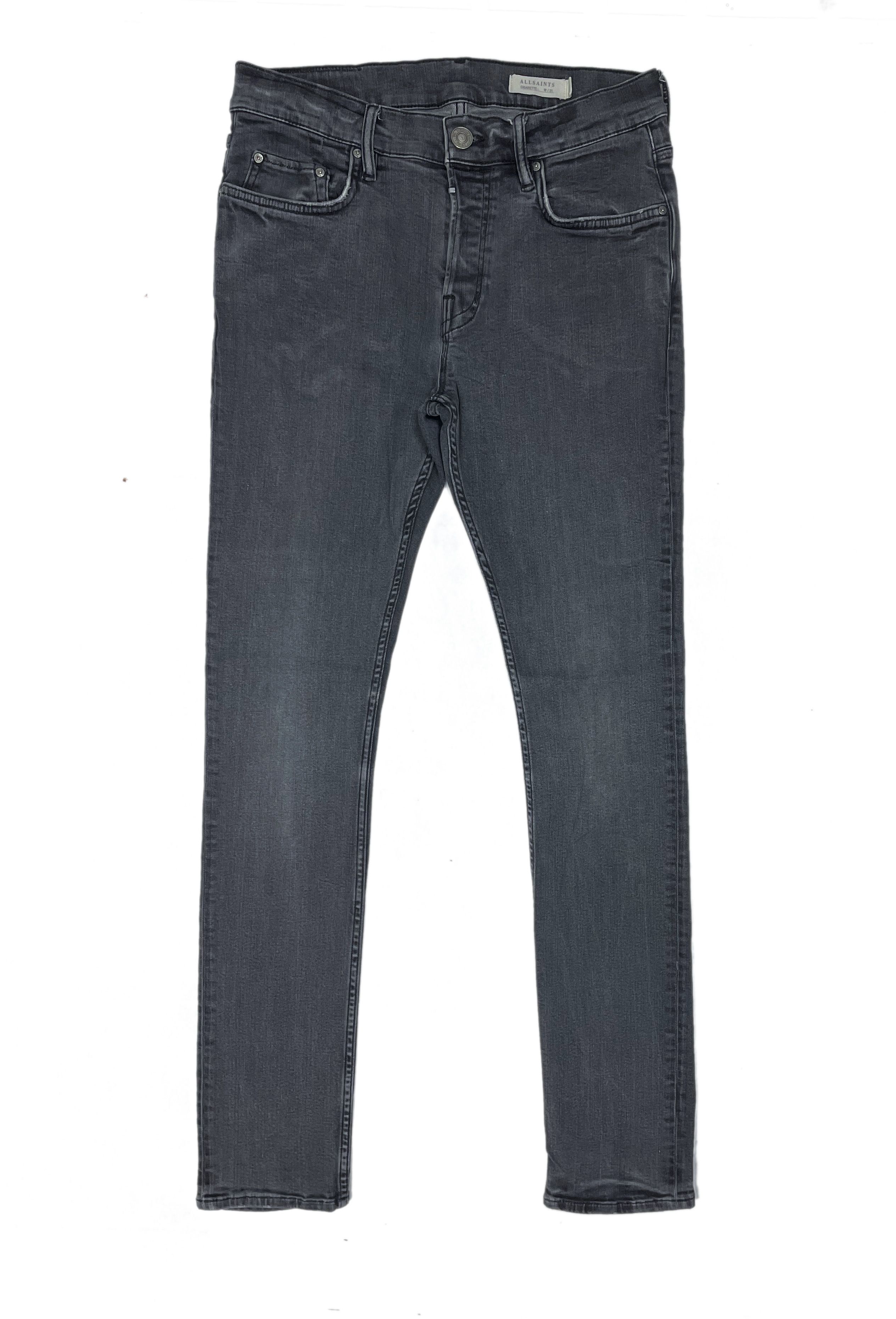 image of Allsaints x Distressed Denim All Saint Ash Gray Stretch Kinky Bondage Distressed Denim (Size 31)