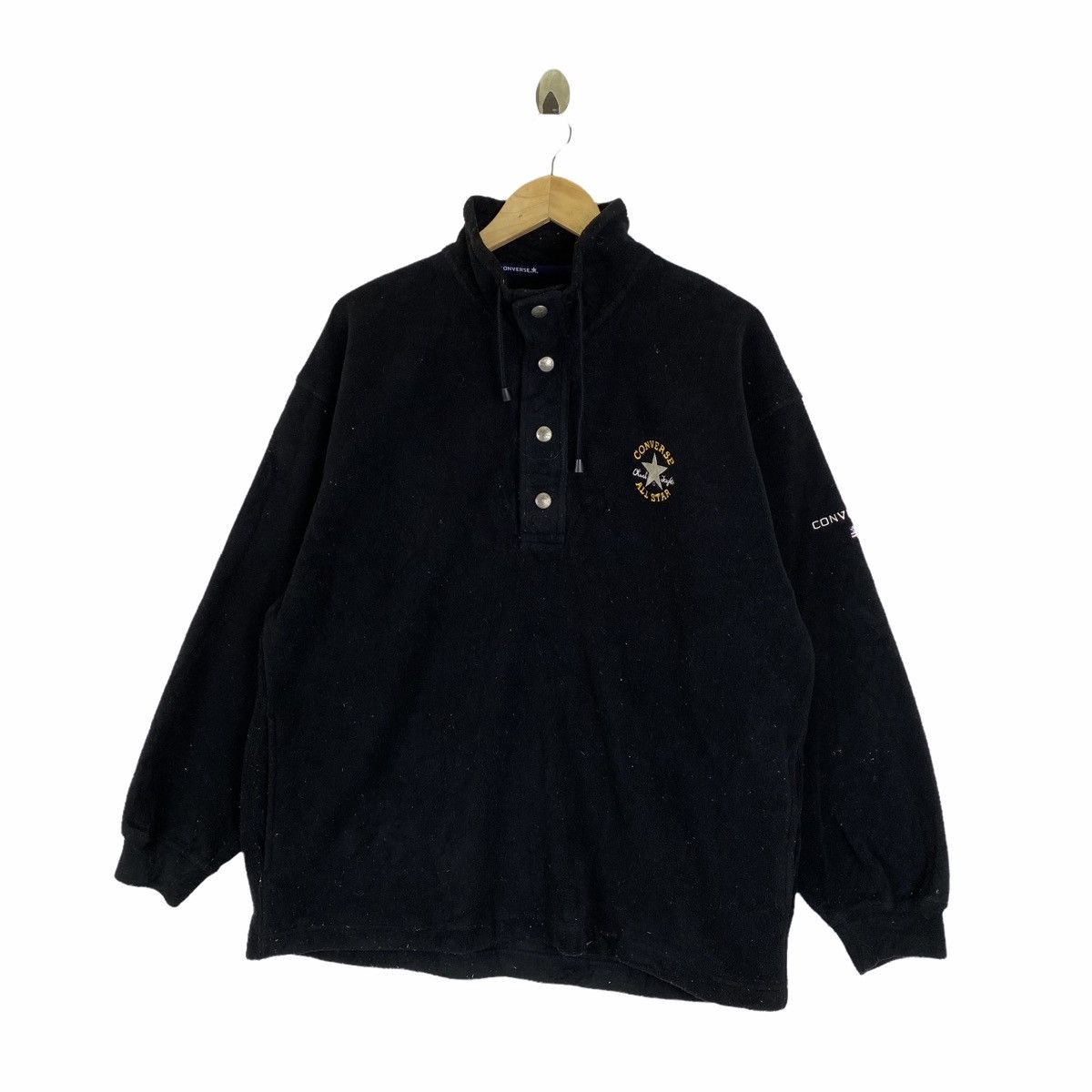 Converse × Vintage Vintage CONVERSE ALL STAR Small Logo Fleece Pullover Jumper Size US L / EU 52-54 / 3 - 3 Thumbnail