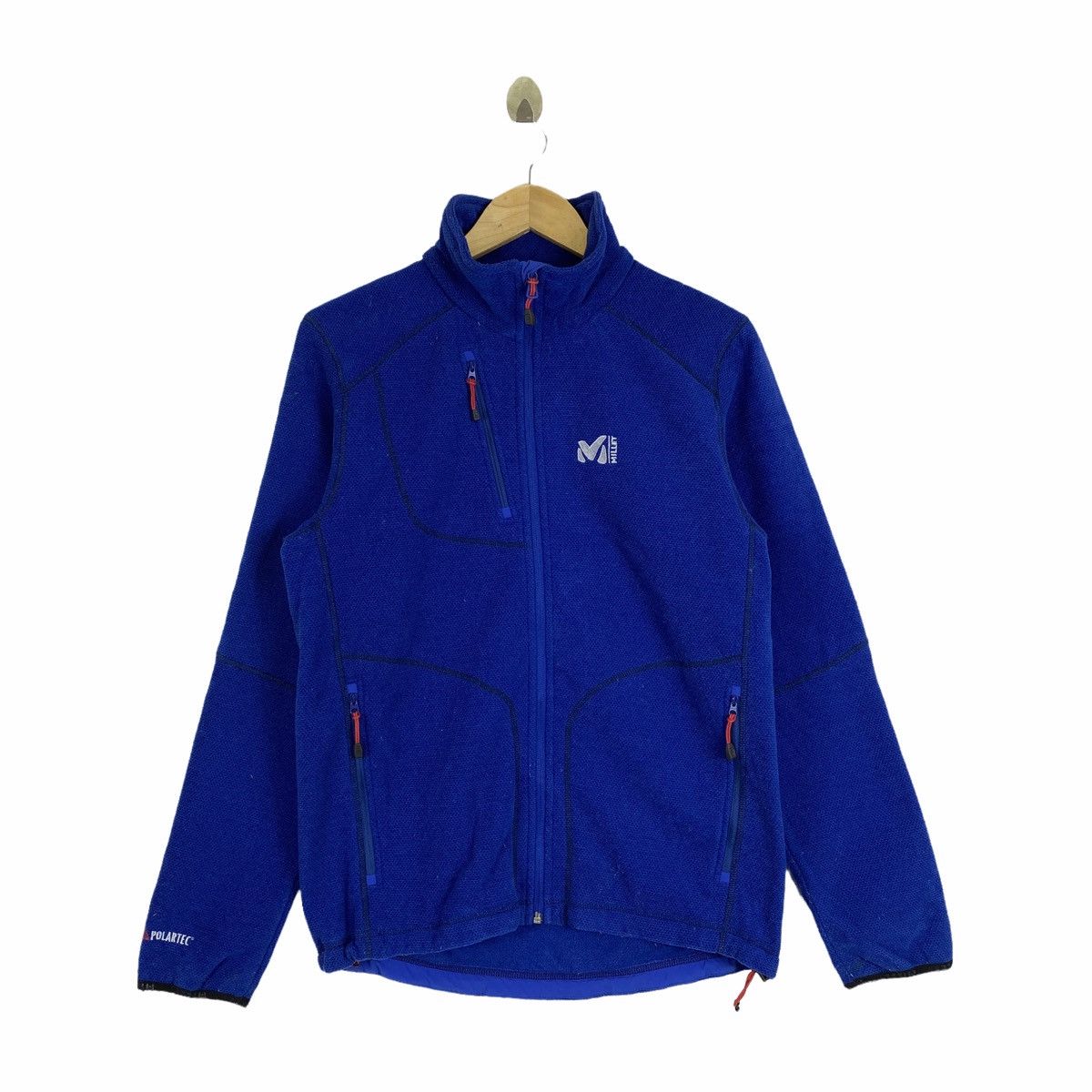 image of Outdoor Life x Polartec Vintage Millet Polartec Outdoor Small Logo Fleece Sweater in Blue, Men's