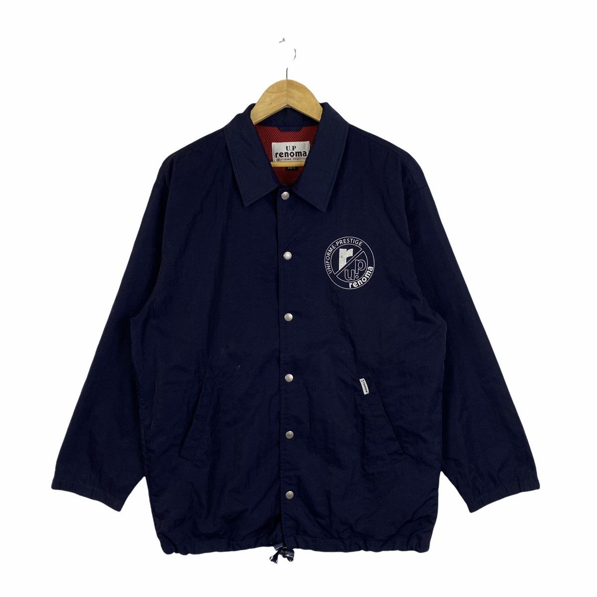 image of Up Renoma Uniforme Prestige Big Logo Coach Jacket in Navy, Men's (Size Large)
