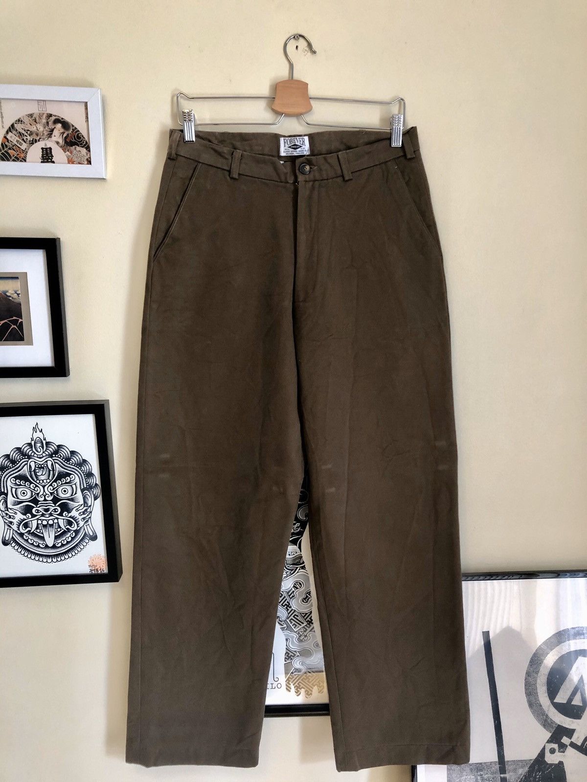 image of Forever Classic Apparel Vintage Style Swing 60S Chino Pants in Brown, Men's (Size 32)