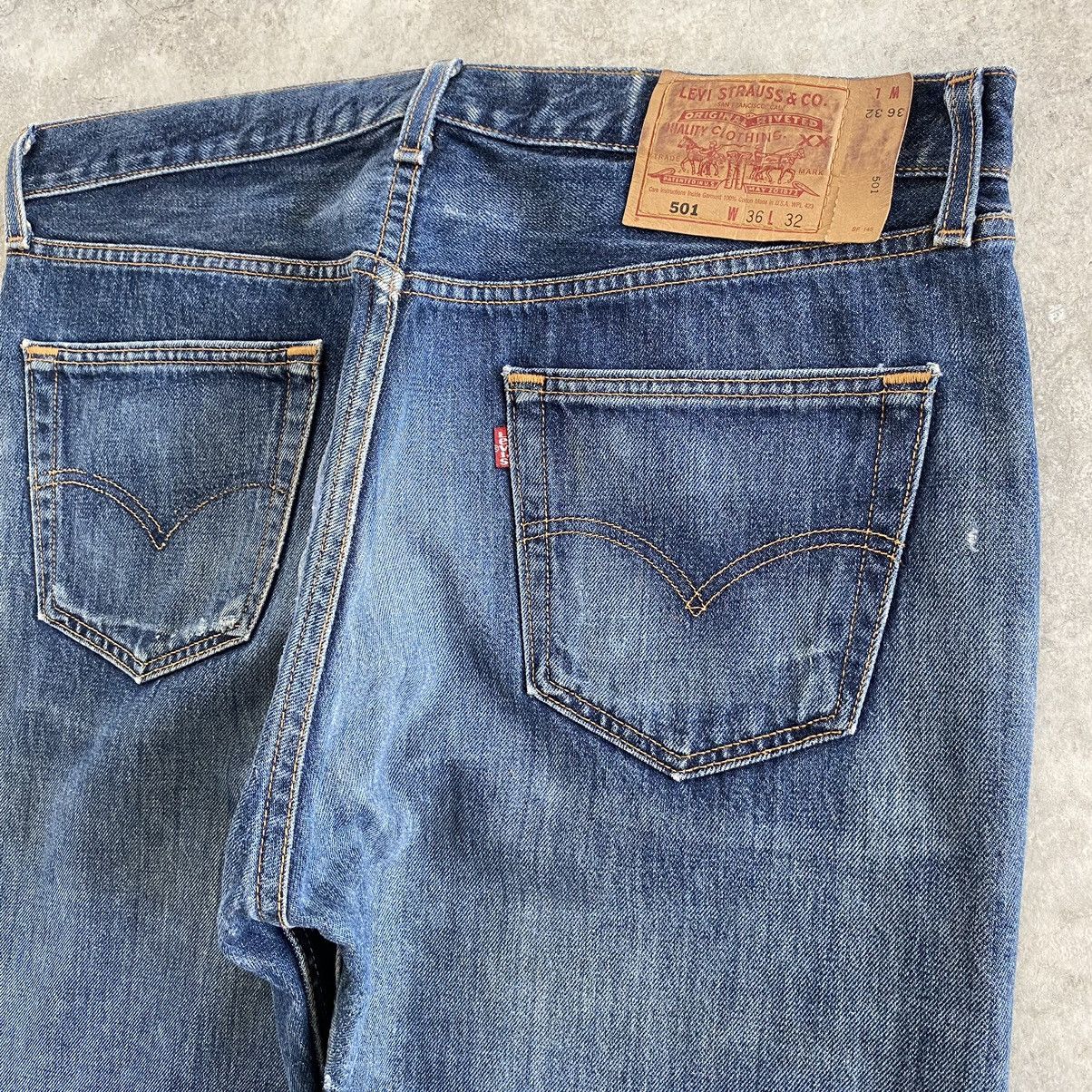Levi's Size 36x32.5 Vintage 90’s Levis 501 Faded Distressed Jeans Size US 36 / EU 52 - 19 Thumbnail