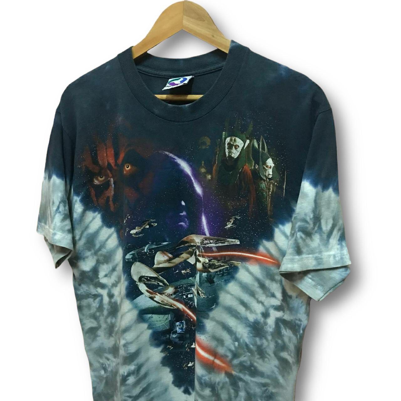 Liquid Blue Vintage Star Wars Episode 1 The Phantom Menace Tie Dye Shirt Size US M / EU 48-50 / 2 - 3 Thumbnail
