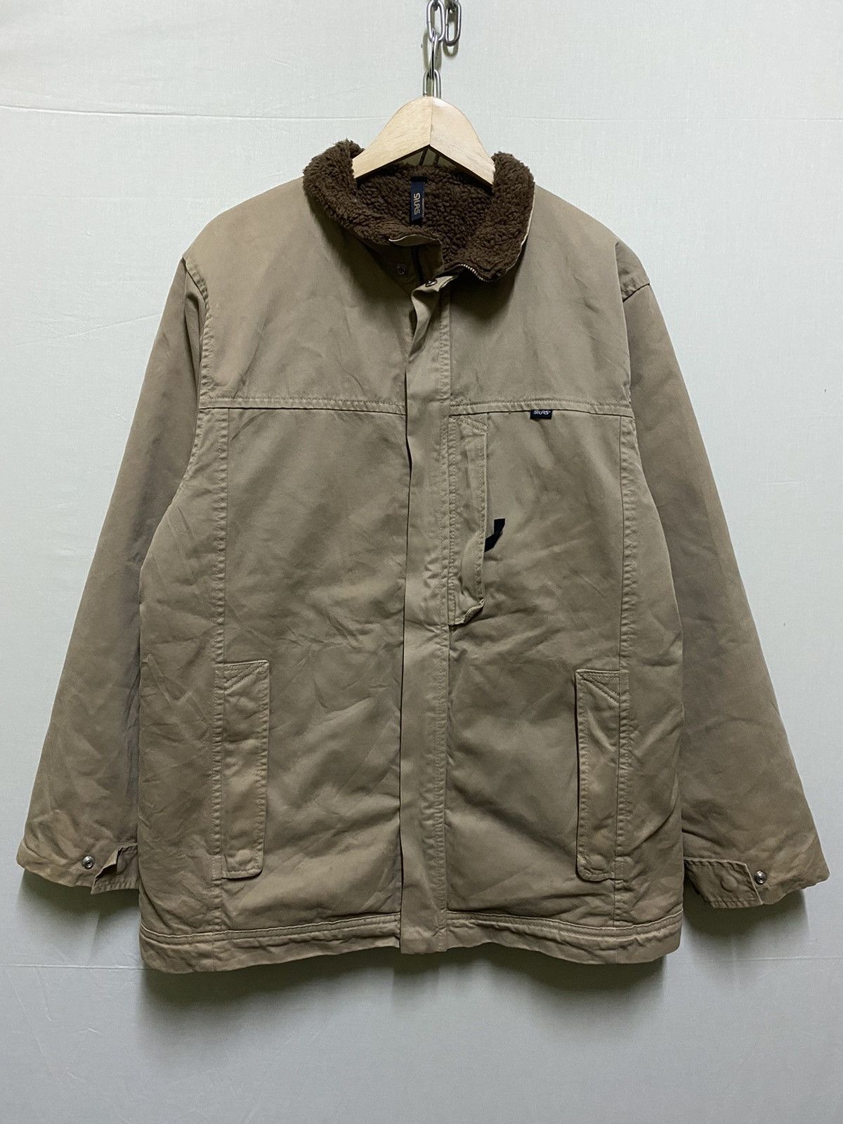 image of Silas Fur Sherpa Deck Jacket in Brown, Men's (Size Medium)