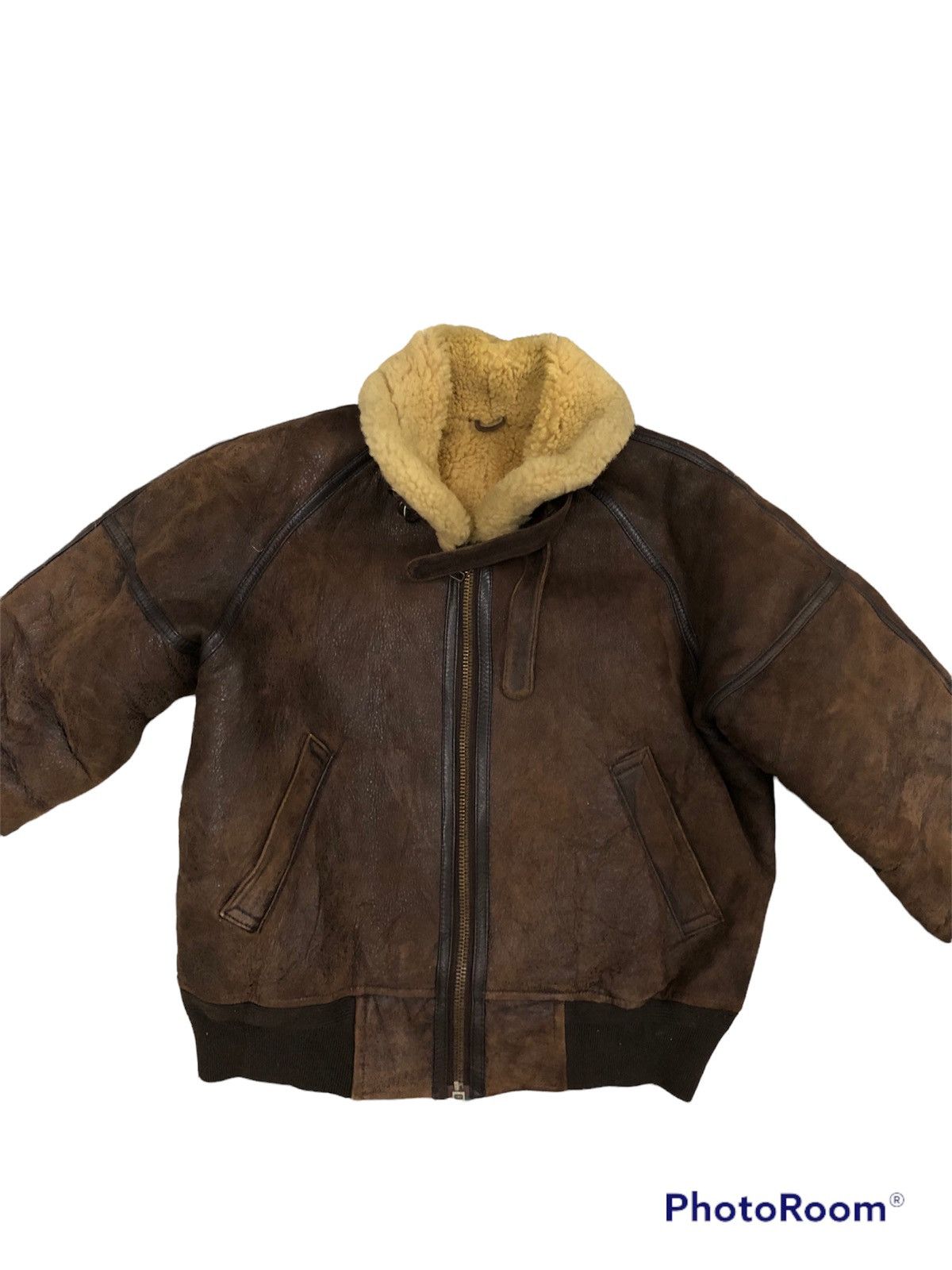 Handmade B-3 leather jacket by loyd & haig traditional luxury brand Size US L / EU 52-54 / 3 - 4 Thumbnail