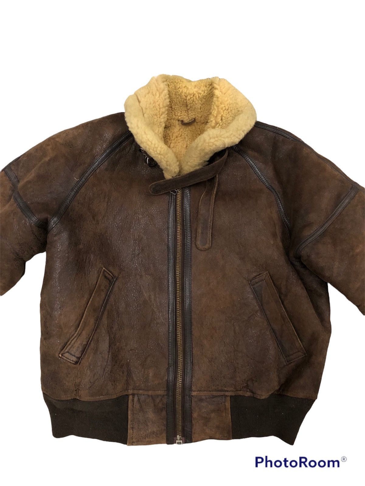 Handmade B-3 leather jacket by loyd & haig traditional luxury brand Size US L / EU 52-54 / 3 - 5 Thumbnail