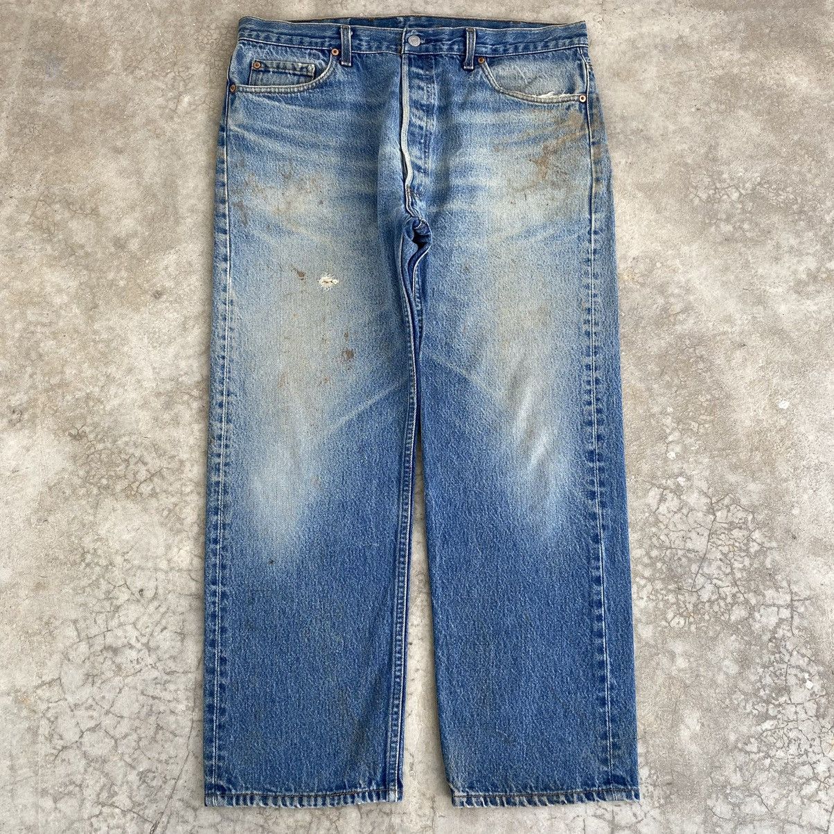Levi's Vintage 90’s Levis 501xx Stonewashed Blue Denim Jeans Size US 37 - 1 Thumbnail