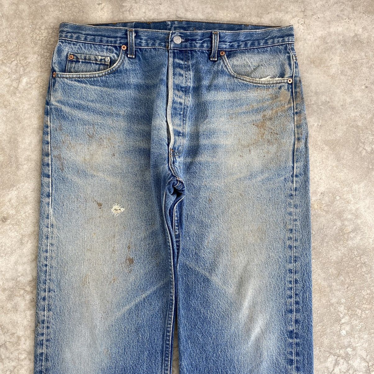 Levi's Vintage 90’s Levis 501xx Stonewashed Blue Denim Jeans Size US 37 - 2 Thumbnail