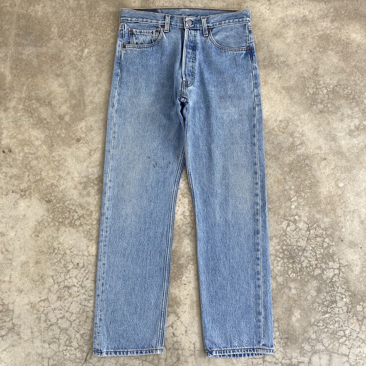 Levi's Size 31x29.5 Vintage 2001 Levis 501 Pale Blue Jeans Size US 31 - 1 Thumbnail