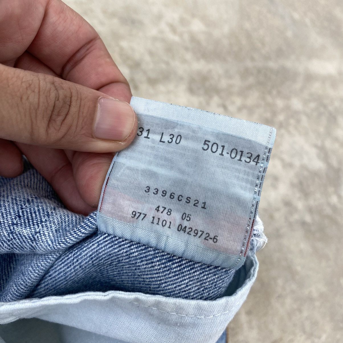 Levi's Size 31x29.5 Vintage 2001 Levis 501 Pale Blue Jeans Size US 31 - 23 Thumbnail