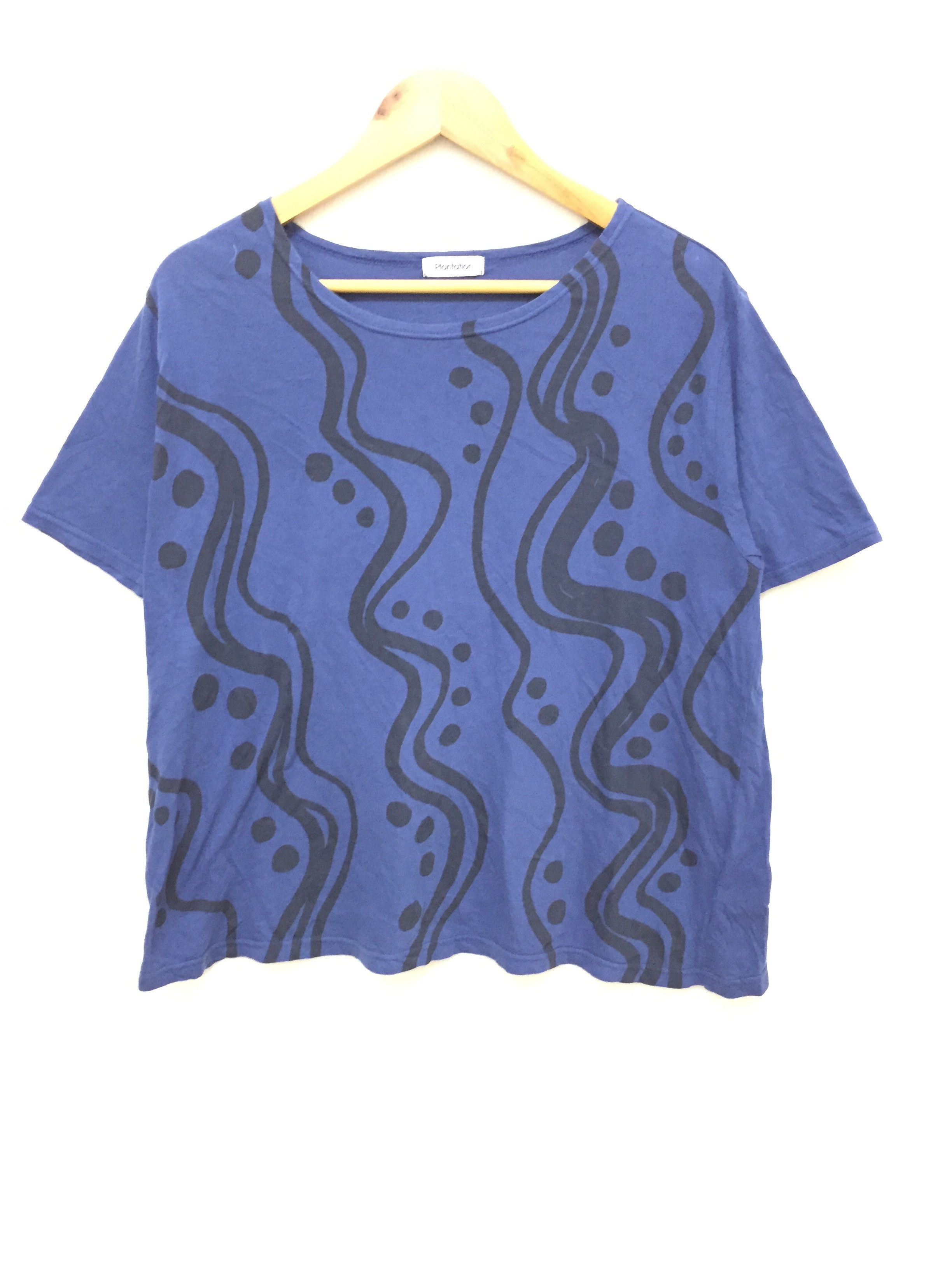 Pleats Please Issey Miyake 90s ISSEY MIYAKE Plantation abstract pattern tee Size L / US 10 / IT 46 - 1 Thumbnail