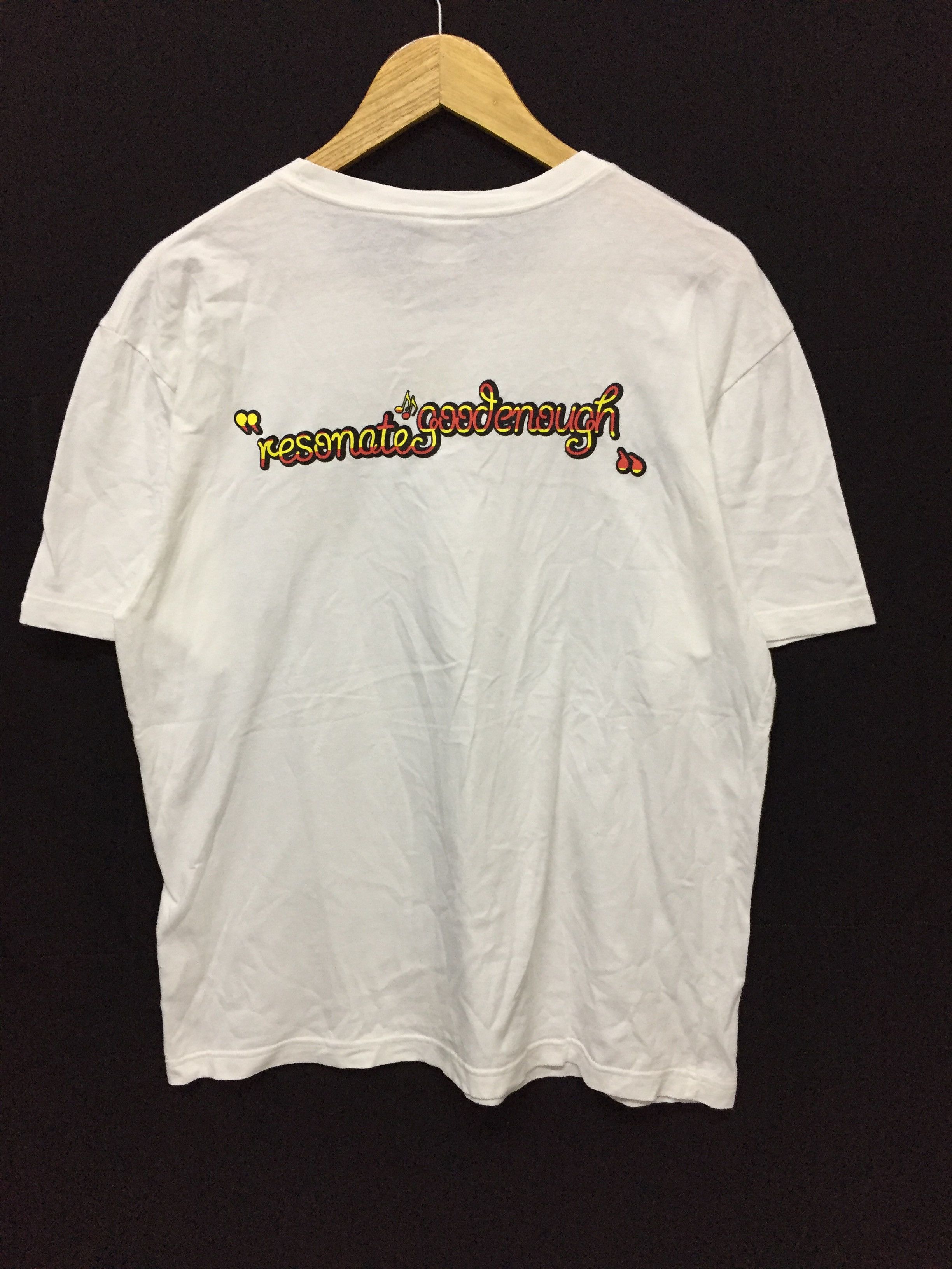 image of Base Control X Resonate X Good Enough Musical Notes Tee in White, Men's (Size Medium)