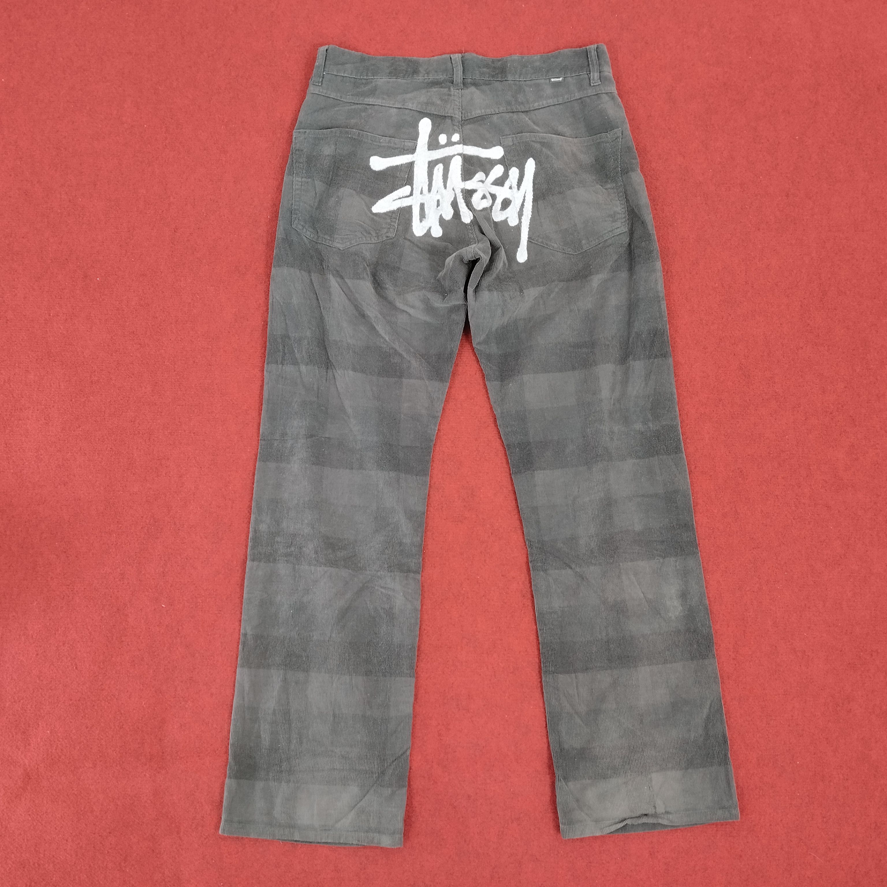 Stussy × Vintage Stussy Streetwear Skateboar Custom Logo Style Velvet Pants Size US 34 / EU 50 - 1 Thumbnail