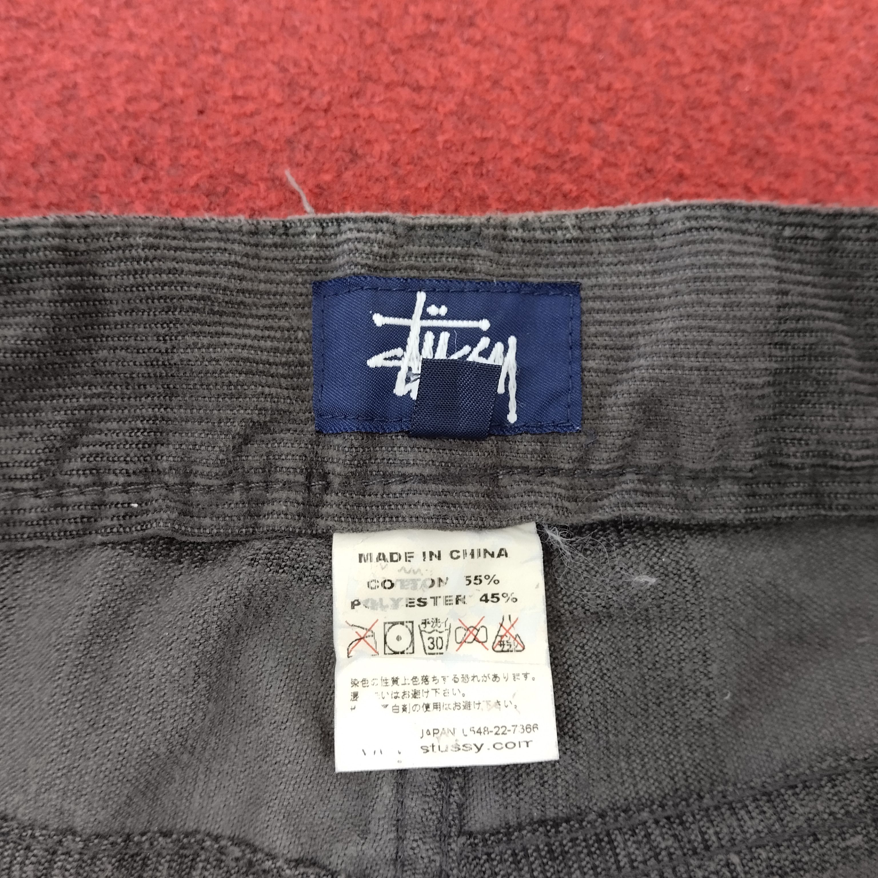 Stussy × Vintage Stussy Streetwear Skateboar Custom Logo Style Velvet Pants Size US 34 / EU 50 - 9 Thumbnail