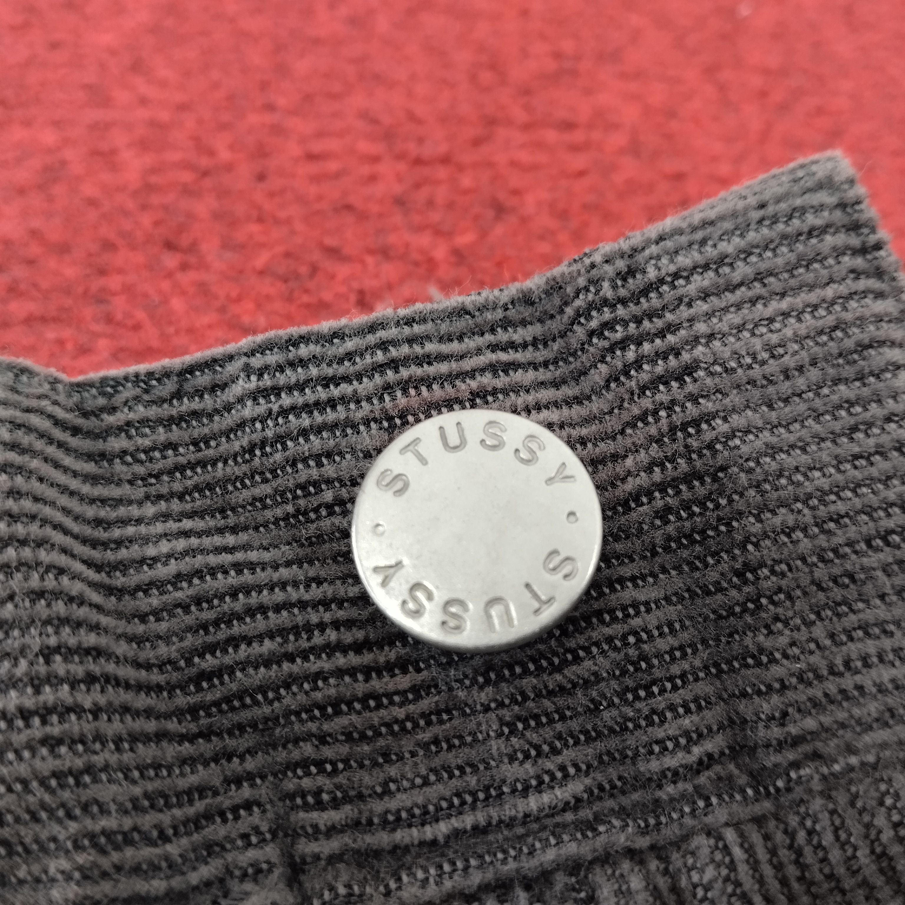 Stussy × Vintage Stussy Streetwear Skateboar Custom Logo Style Velvet Pants Size US 34 / EU 50 - 8 Thumbnail