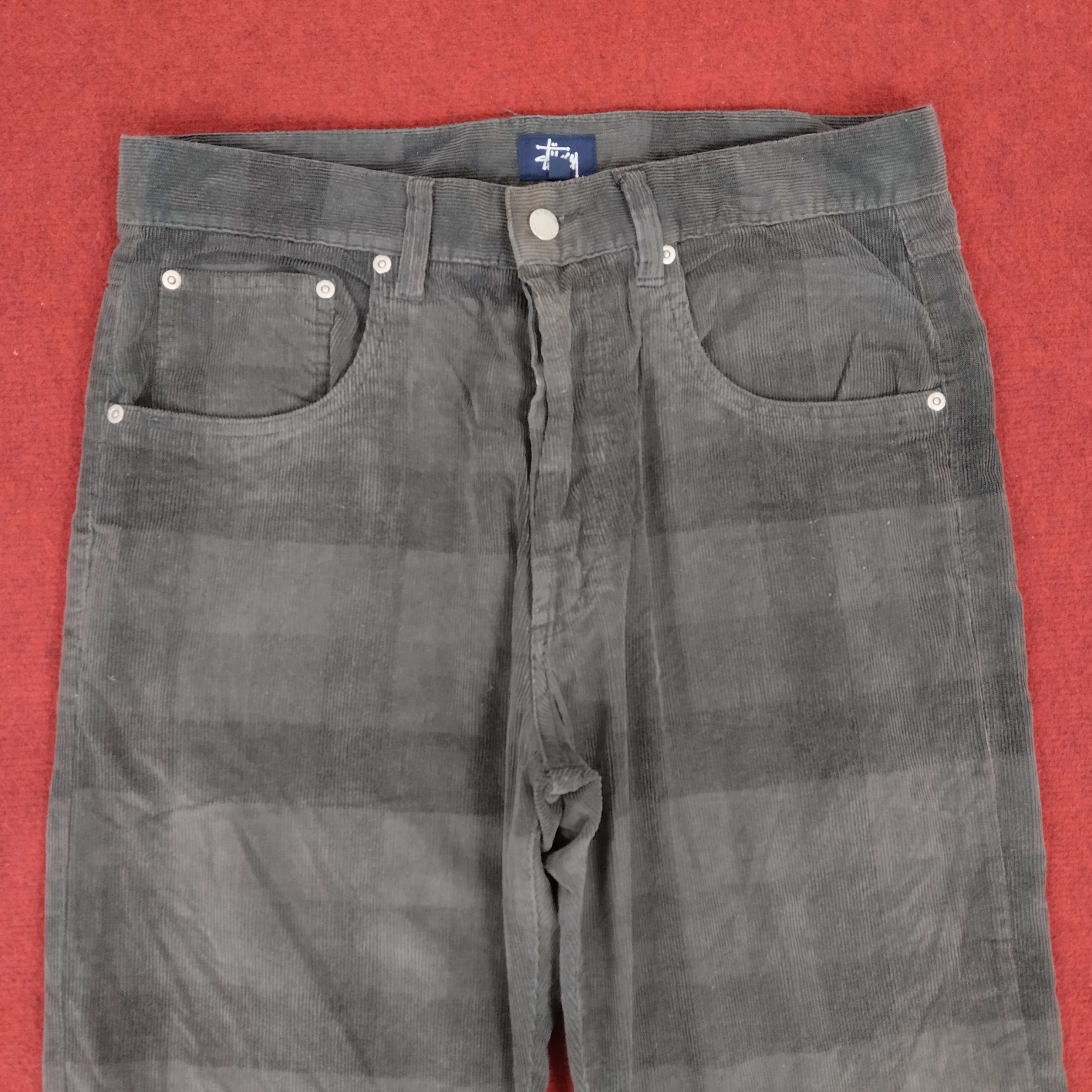 Stussy × Vintage Stussy Streetwear Skateboar Custom Logo Style Velvet Pants Size US 34 / EU 50 - 5 Thumbnail