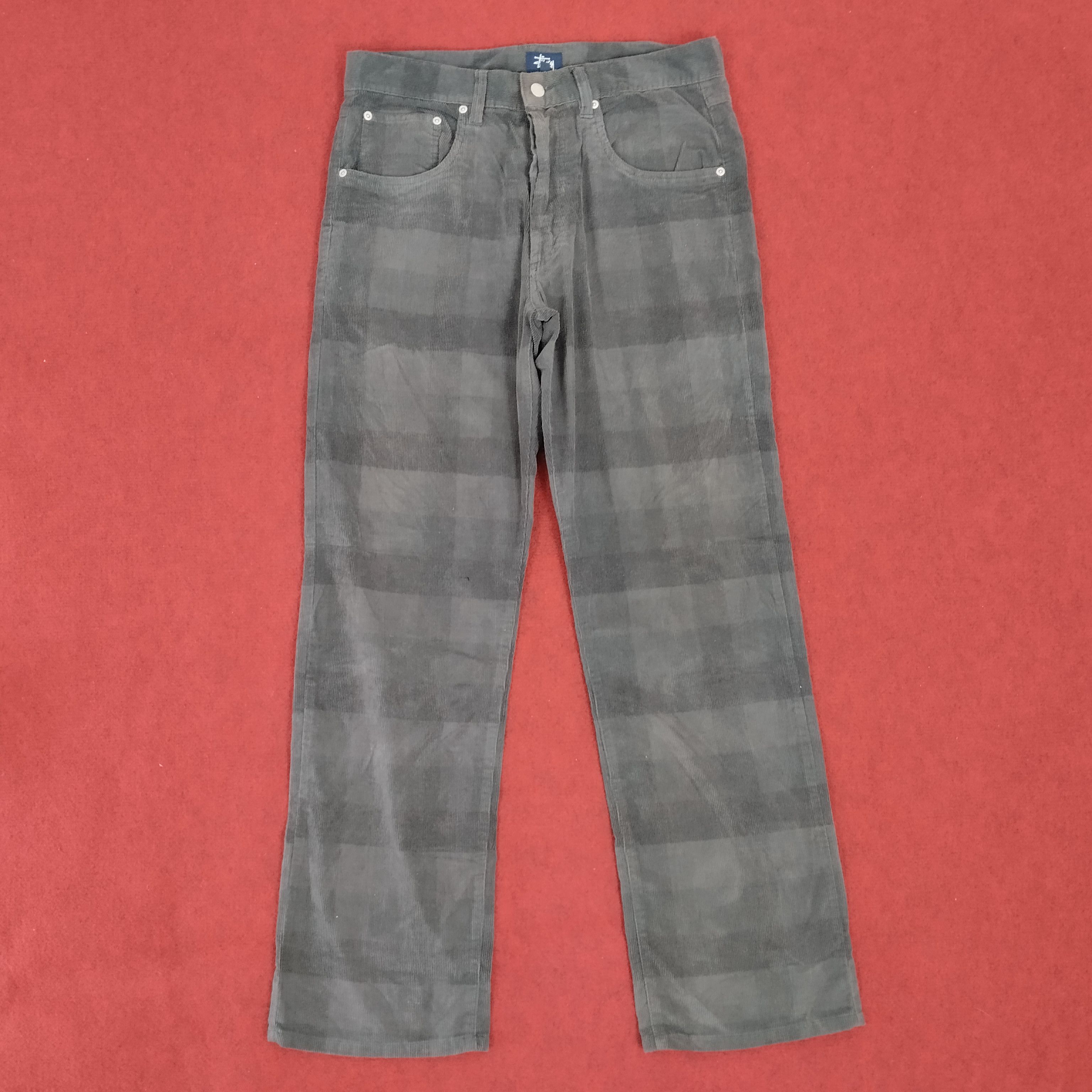 Stussy × Vintage Stussy Streetwear Skateboar Custom Logo Style Velvet Pants Size US 34 / EU 50 - 4 Thumbnail