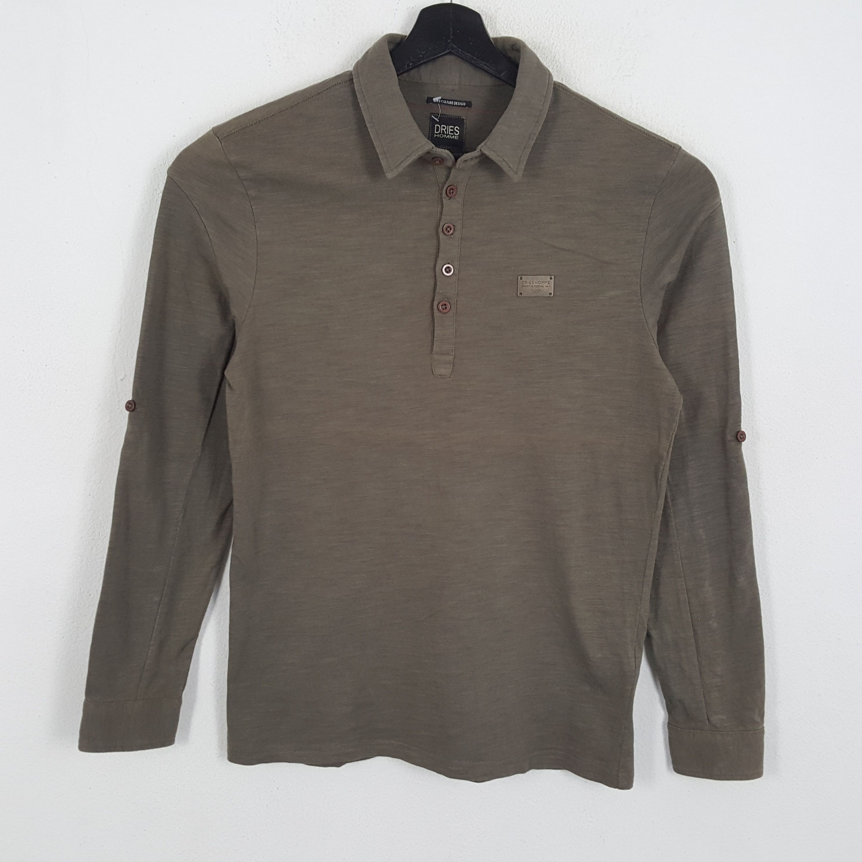 DRIES HOMME Designer Brand Long Sleeve Casual Polos