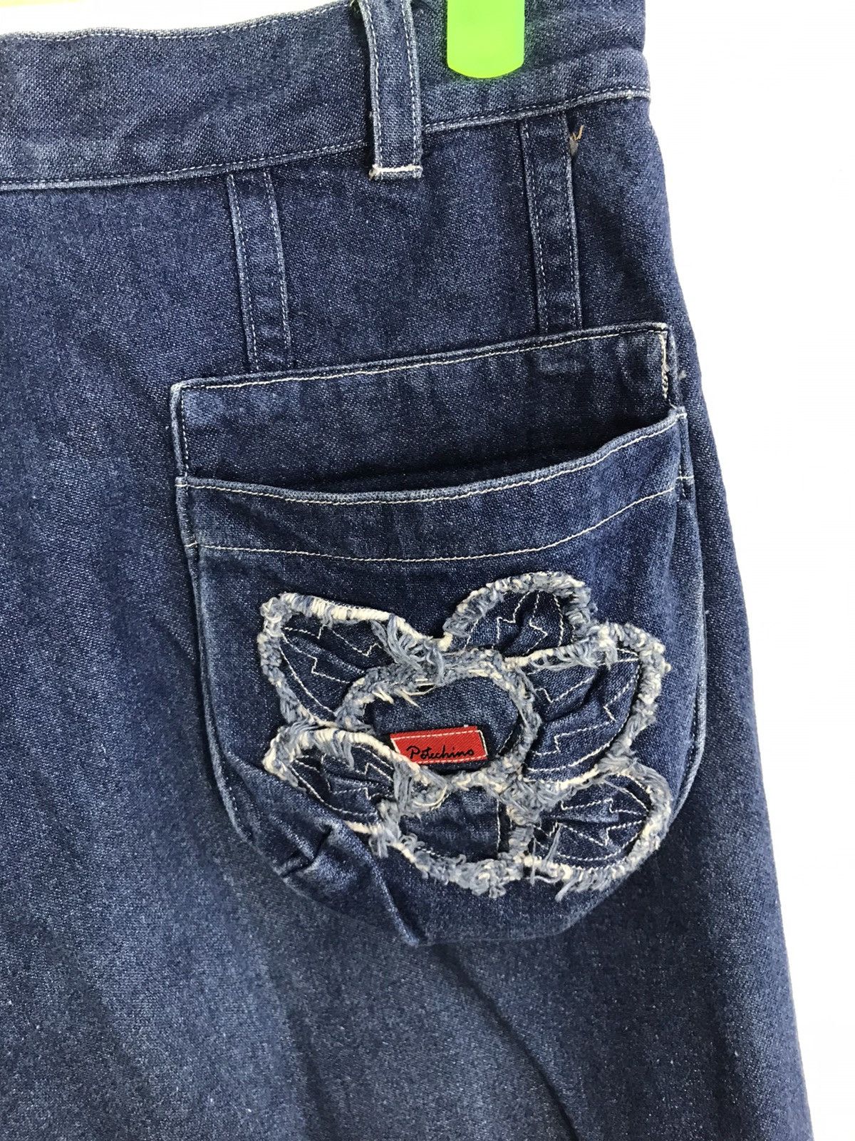 Japanese Brand Vintage Potechino Plaid Checked Patchwork Distressed Denim Size 26" / US 2 / IT 38 - 5 Thumbnail