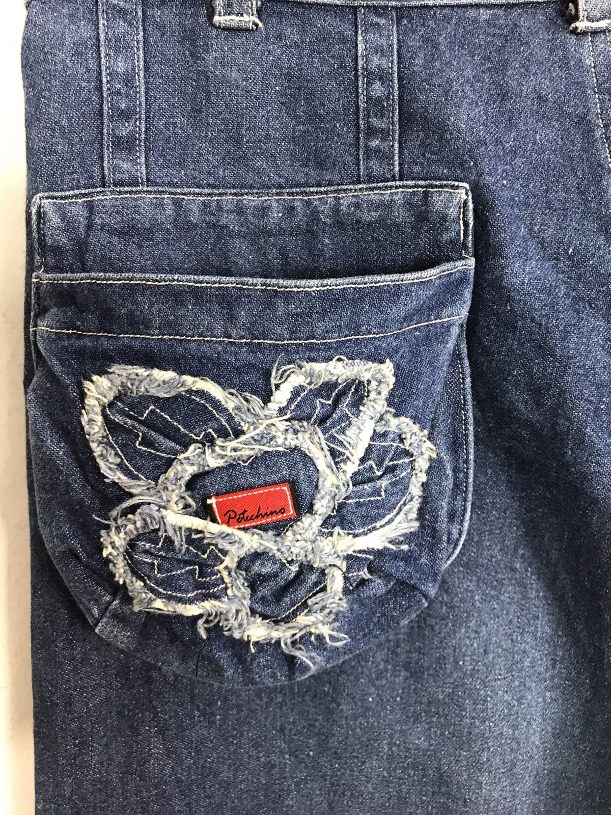 Japanese Brand Vintage Potechino Plaid Checked Patchwork Distressed Denim Size 26" / US 2 / IT 38 - 6 Thumbnail