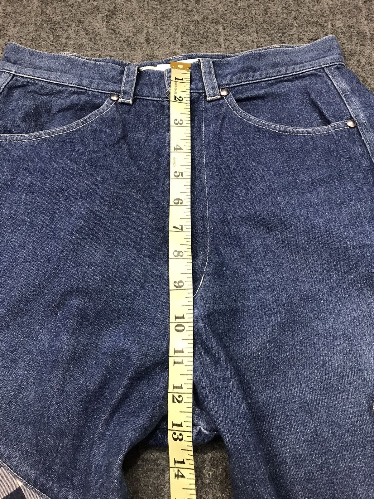Japanese Brand Vintage Potechino Plaid Checked Patchwork Distressed Denim Size 26" / US 2 / IT 38 - 13 Thumbnail