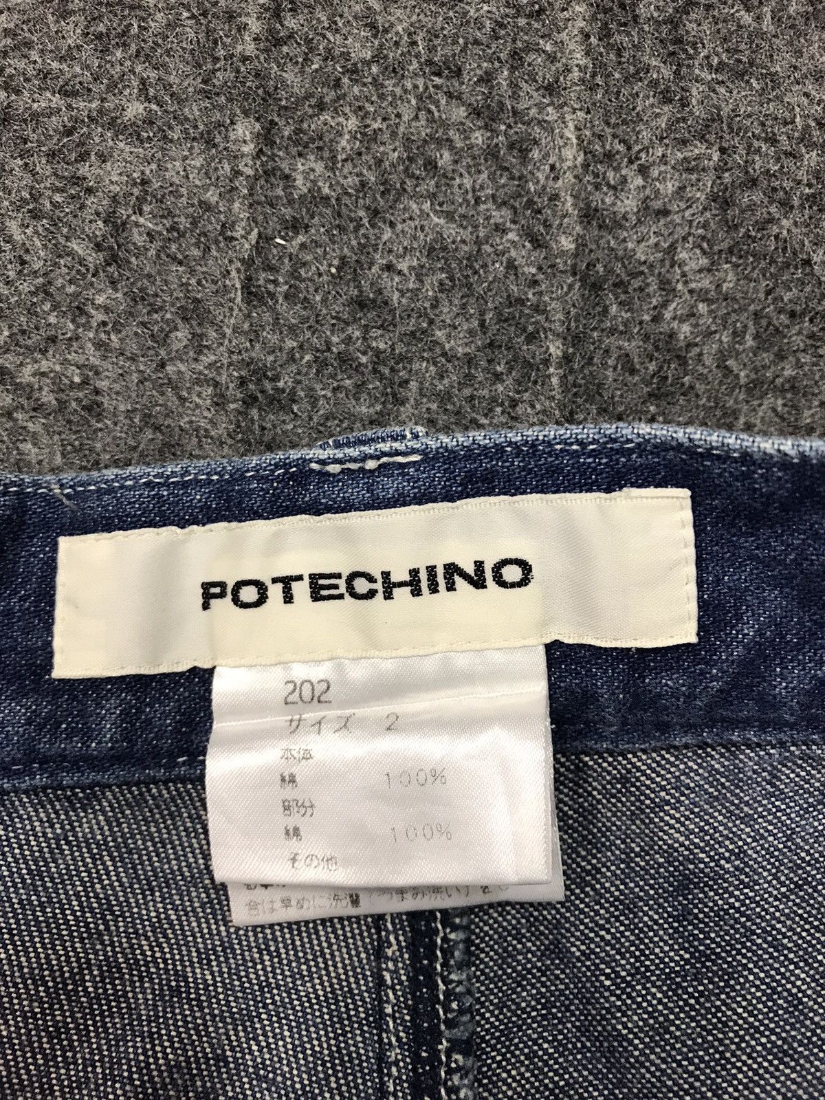 Japanese Brand Vintage Potechino Plaid Checked Patchwork Distressed Denim Size 26" / US 2 / IT 38 - 7 Thumbnail