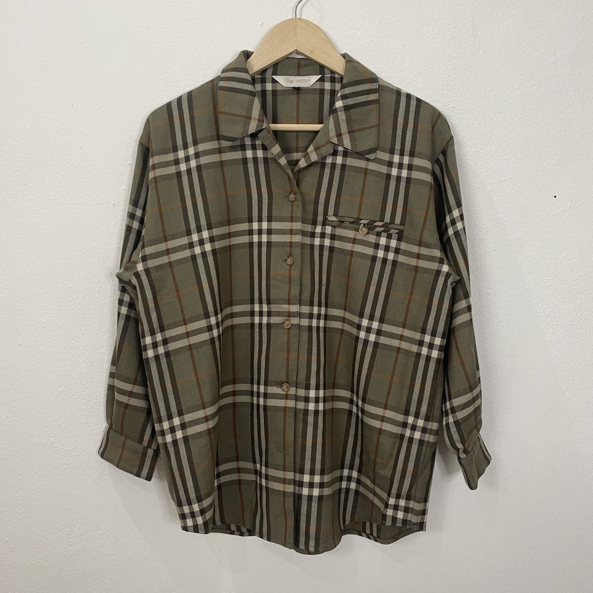 Burberry Vintage 90s Burberry’s Nova Check Button Ups Shirt Size US M / EU 48-50 / 2 - 1 Thumbnail