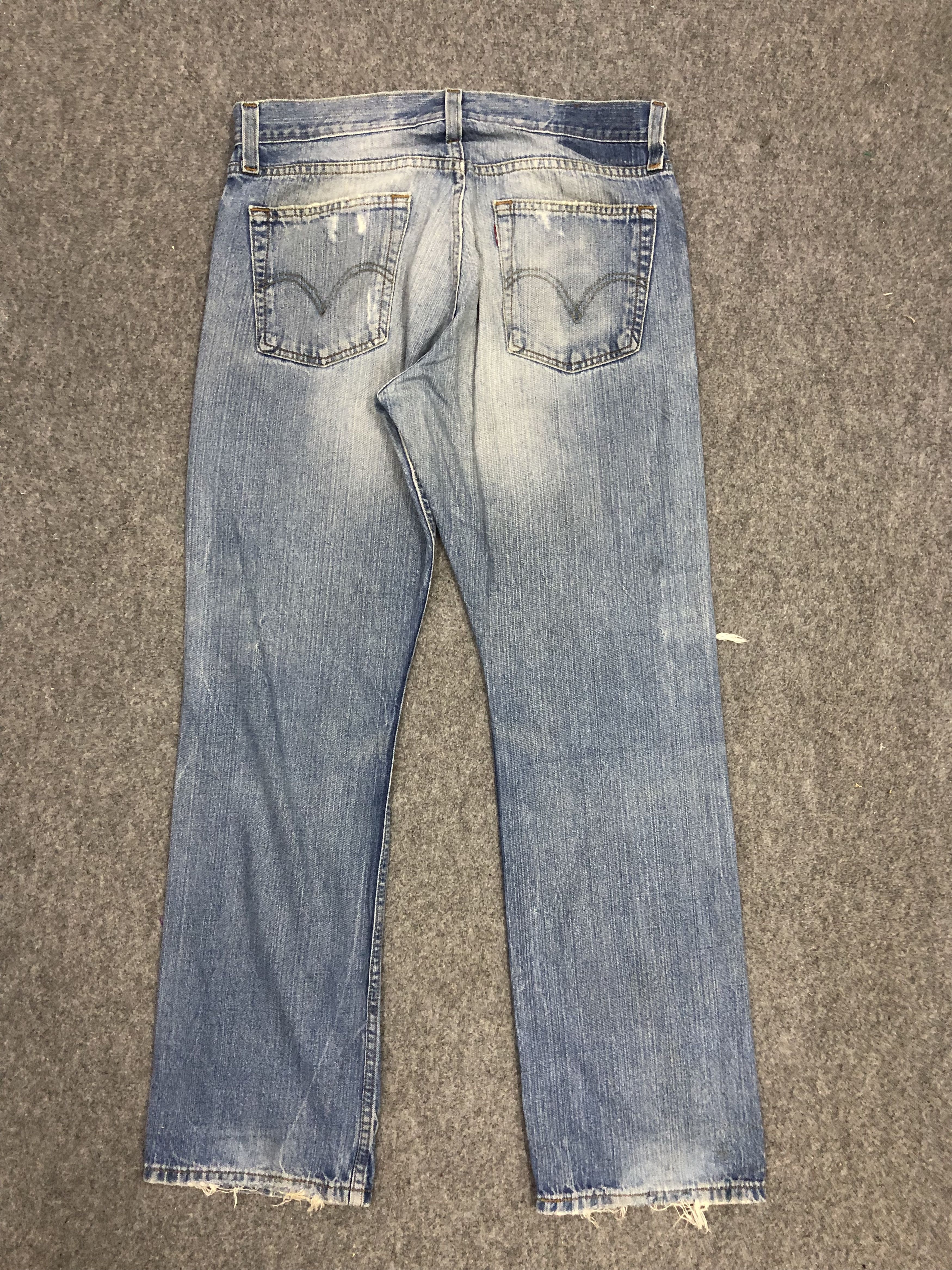 Levi's Vintage Distressed Levis 514 Faded Blue Jeans DP1266 Size US 34 / EU 50 - 3 Thumbnail