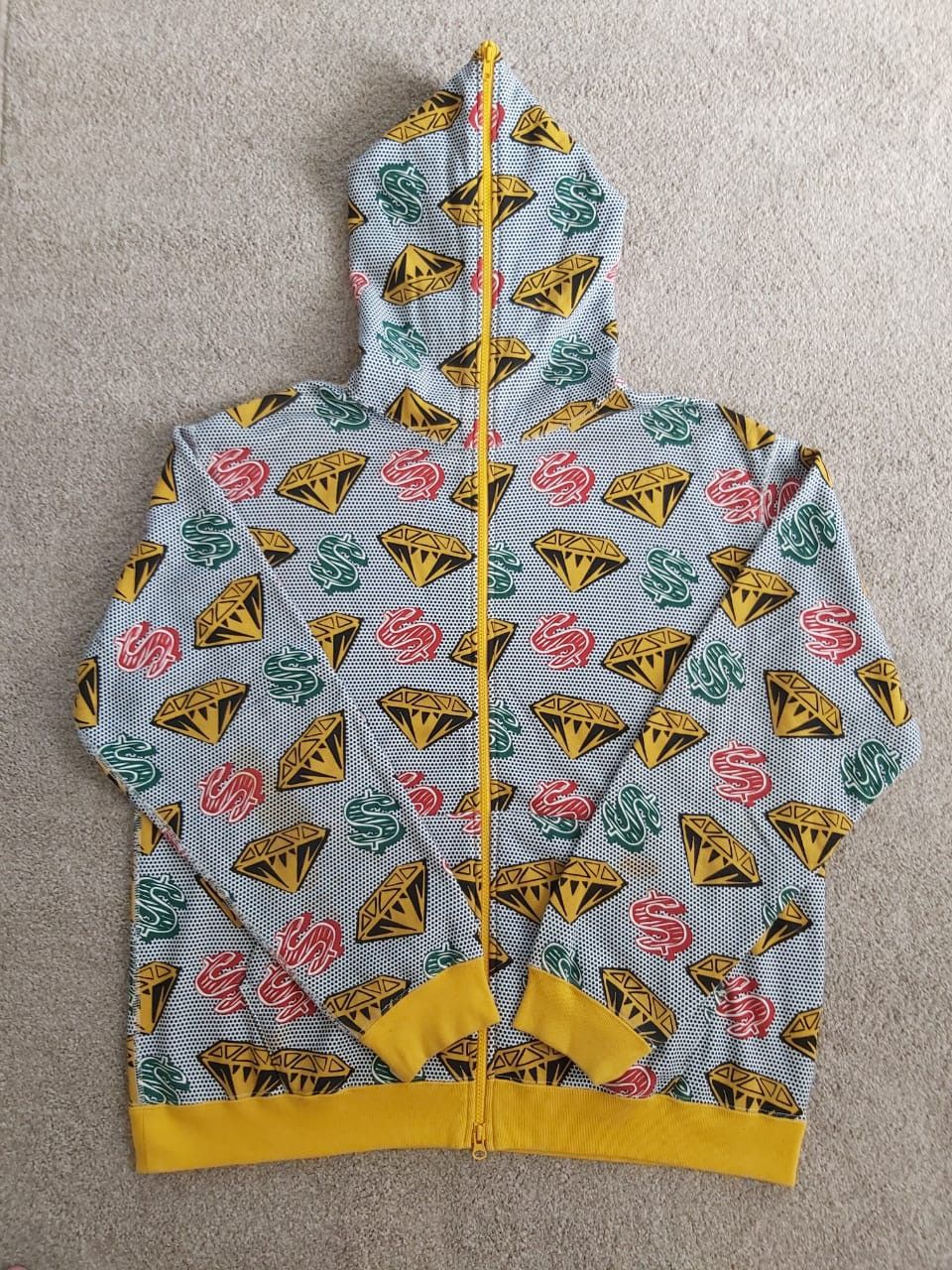 BILLIONAIRE BOYS CLUB DIAMONDS AND DOLLARS FULL ZIP HOODIE OG BBC PHARRELL