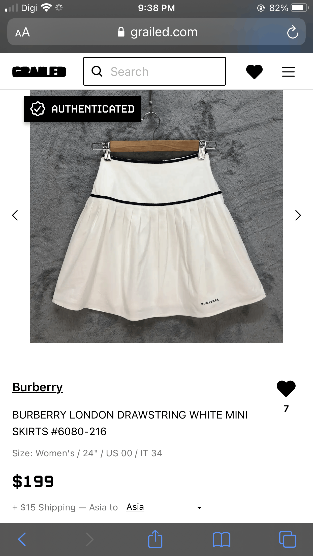 Burberry BURBERRY LONDON DRAWSTRING WHITE MINI SKIRTS #6080-216 Size 24" / US 00 / IT 34 - 9 Thumbnail