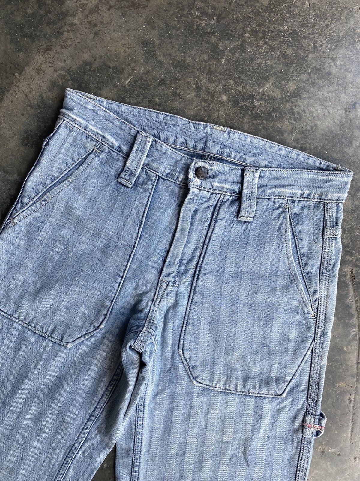 Blue Blue Japan × Japanese Brand × Vintage Blue Blue Distressed Stripe Pant Size US 29 - 10 Thumbnail