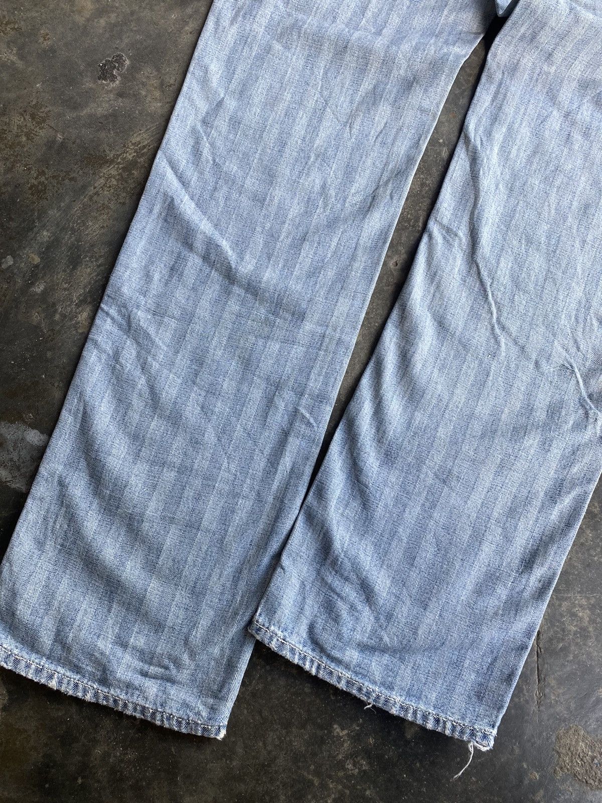 Blue Blue Japan × Japanese Brand × Vintage Blue Blue Distressed Stripe Pant Size US 29 - 5 Thumbnail