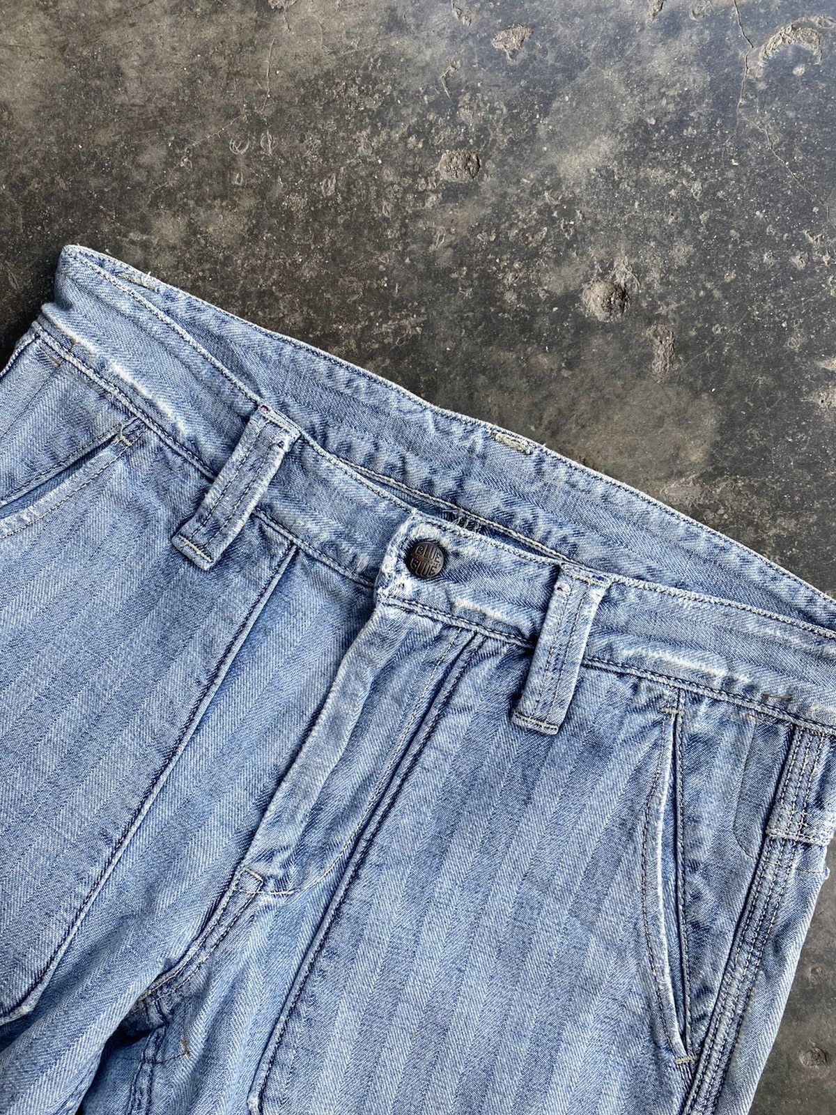 Blue Blue Japan × Japanese Brand × Vintage Blue Blue Distressed Stripe Pant Size US 29 - 8 Thumbnail