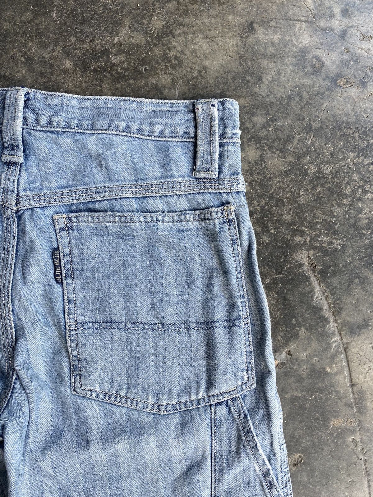 Blue Blue Japan × Japanese Brand × Vintage Blue Blue Distressed Stripe Pant Size US 29 - 3 Thumbnail
