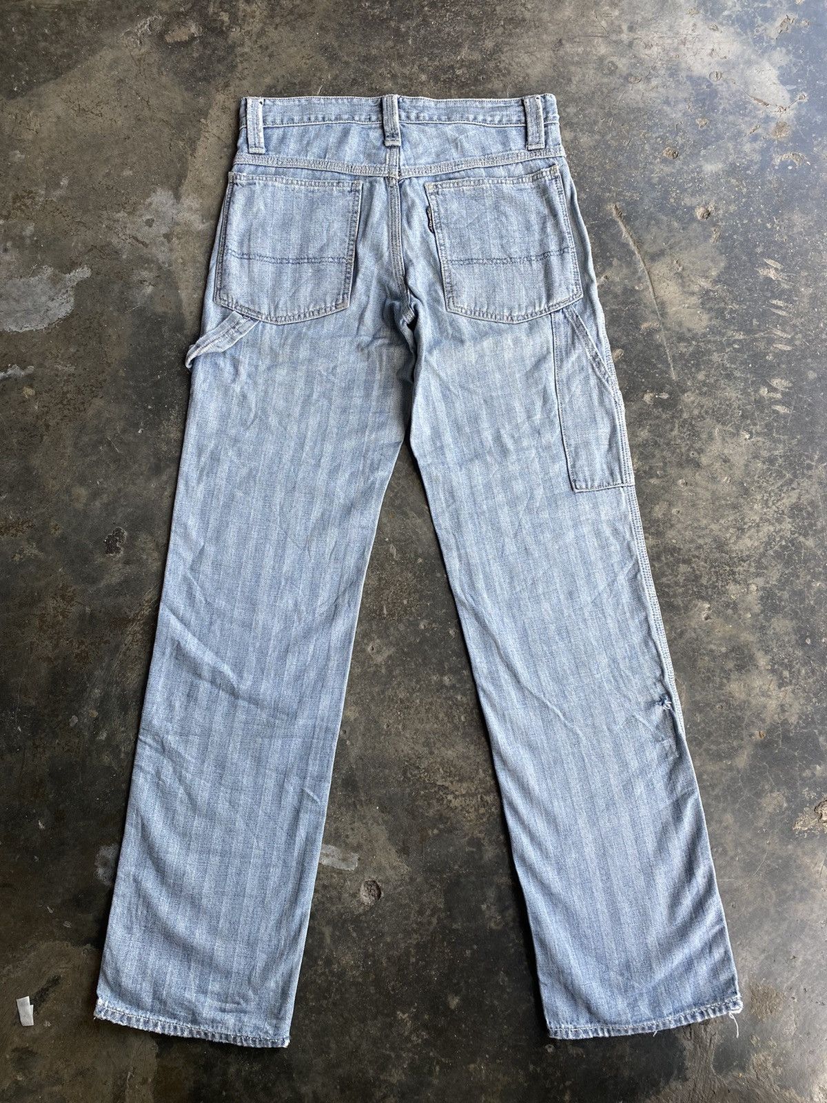 Blue Blue Japan × Japanese Brand × Vintage Blue Blue Distressed Stripe Pant Size US 29 - 2 Thumbnail
