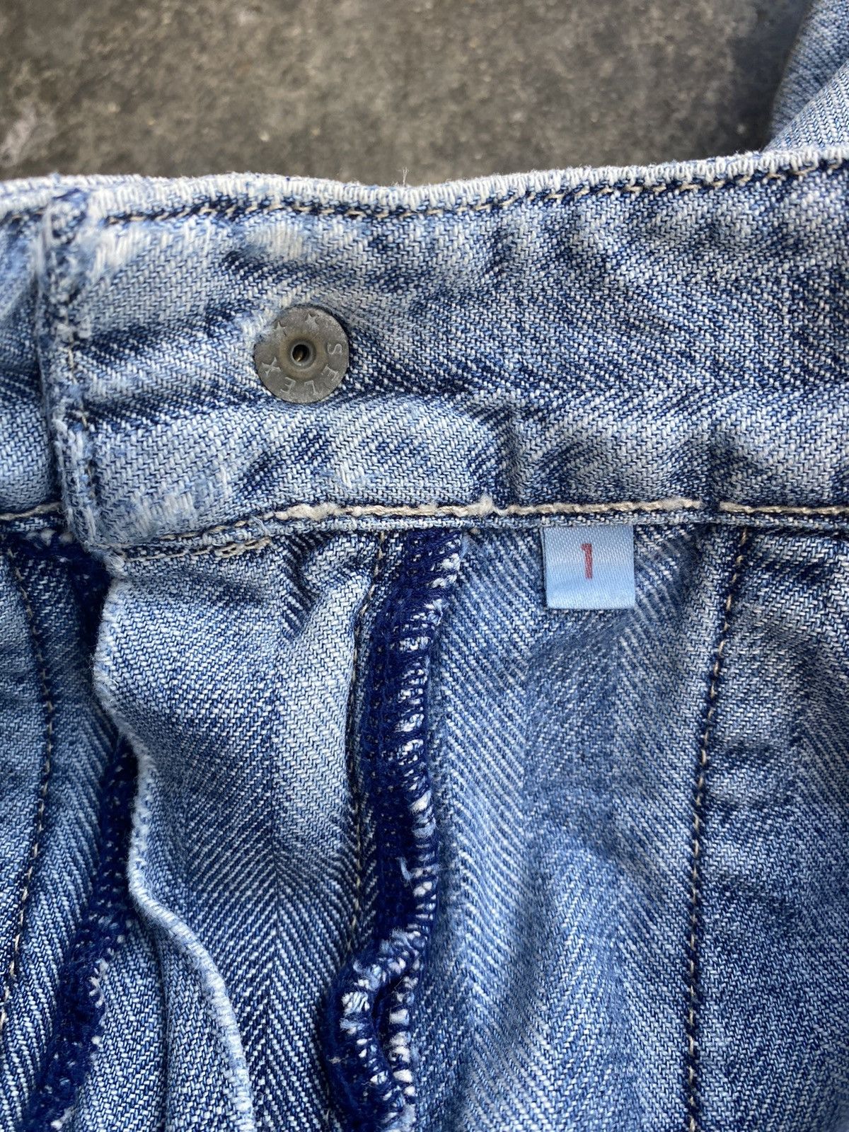 Blue Blue Japan × Japanese Brand × Vintage Blue Blue Distressed Stripe Pant Size US 29 - 7 Thumbnail