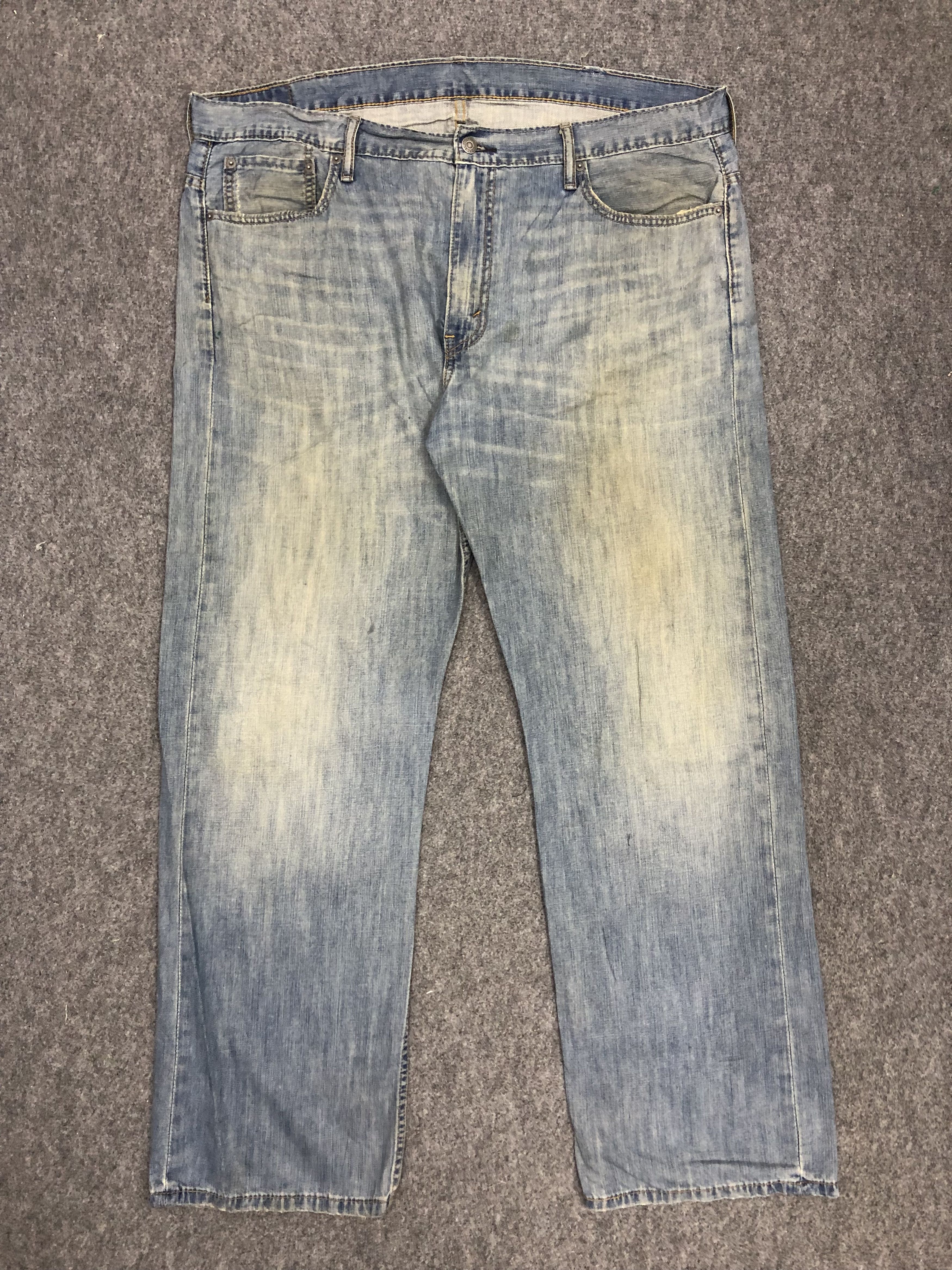 image of Levis 569 Faded Blue Jeans in Blue Denim, Men's (Size 44)