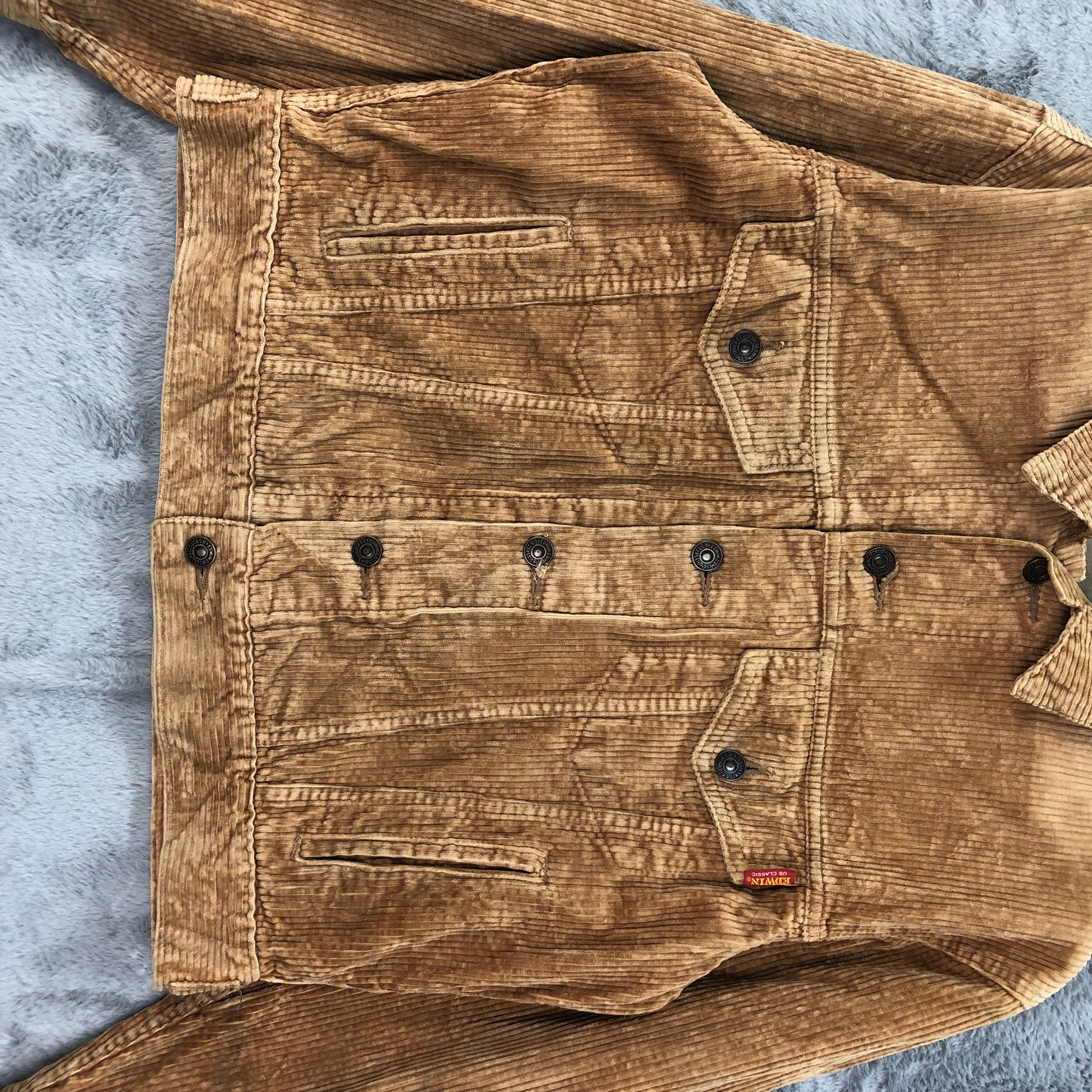 Edwin Edwin Style A-01J Corduroy Cropped Jacket #4711-165 Size M / US 6-8 / IT 42-44 - 4 Thumbnail