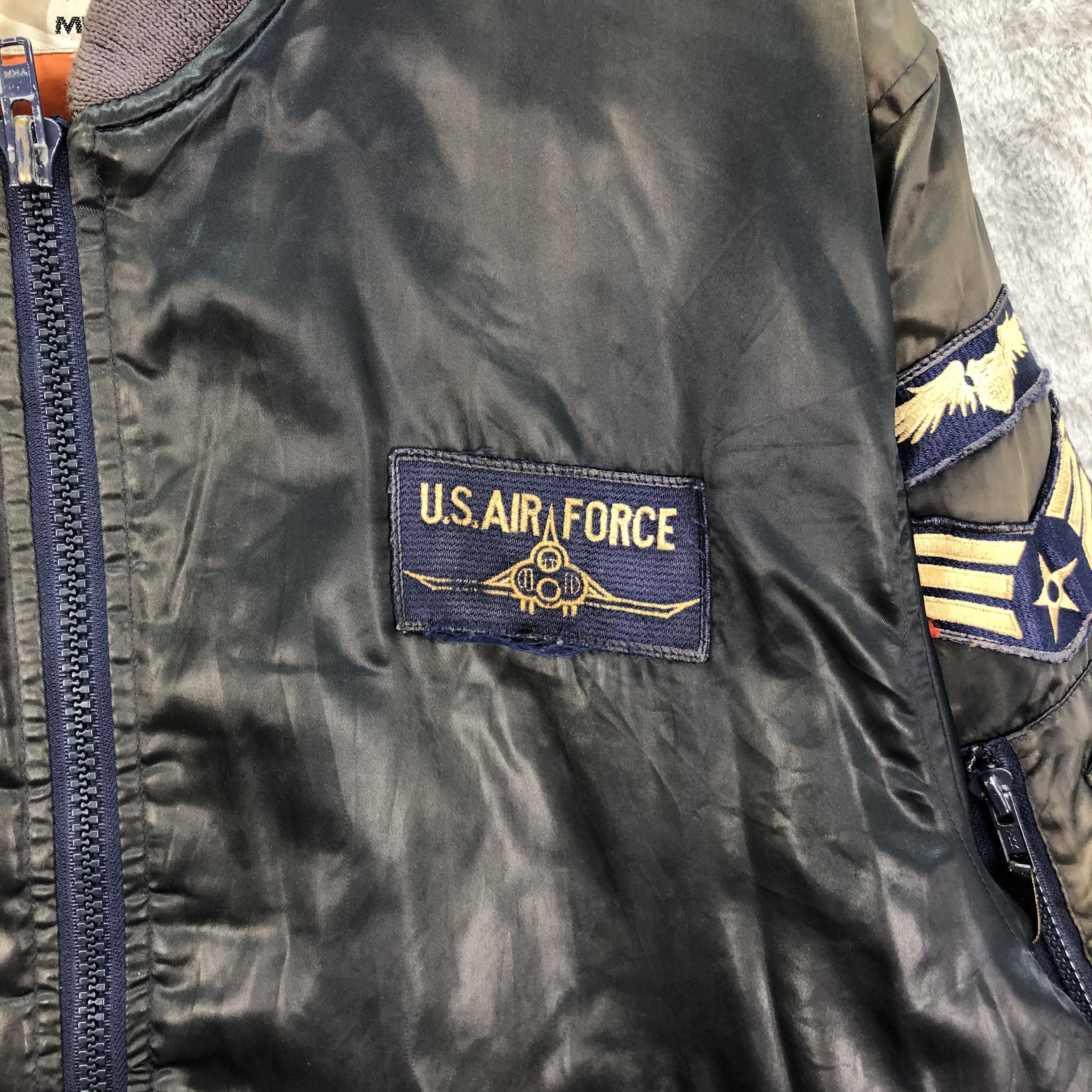 Vintage TRASHED🔥 Bomber Jacket Us Air Force #4966-39 Size US L / EU 52-54 / 3 - 3 Thumbnail