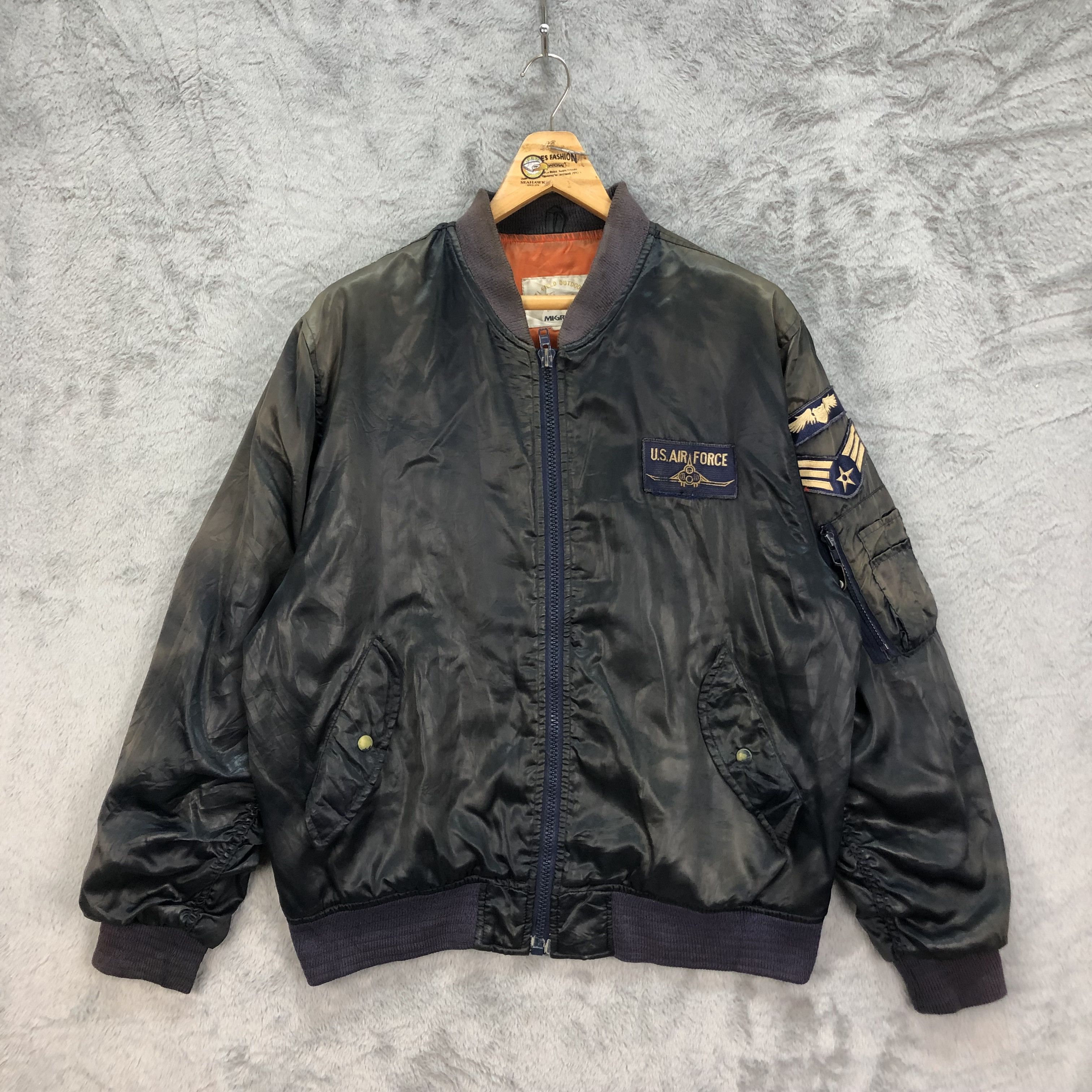 Vintage TRASHED🔥 Bomber Jacket Us Air Force #4966-39 Size US L / EU 52-54 / 3 - 1 Thumbnail
