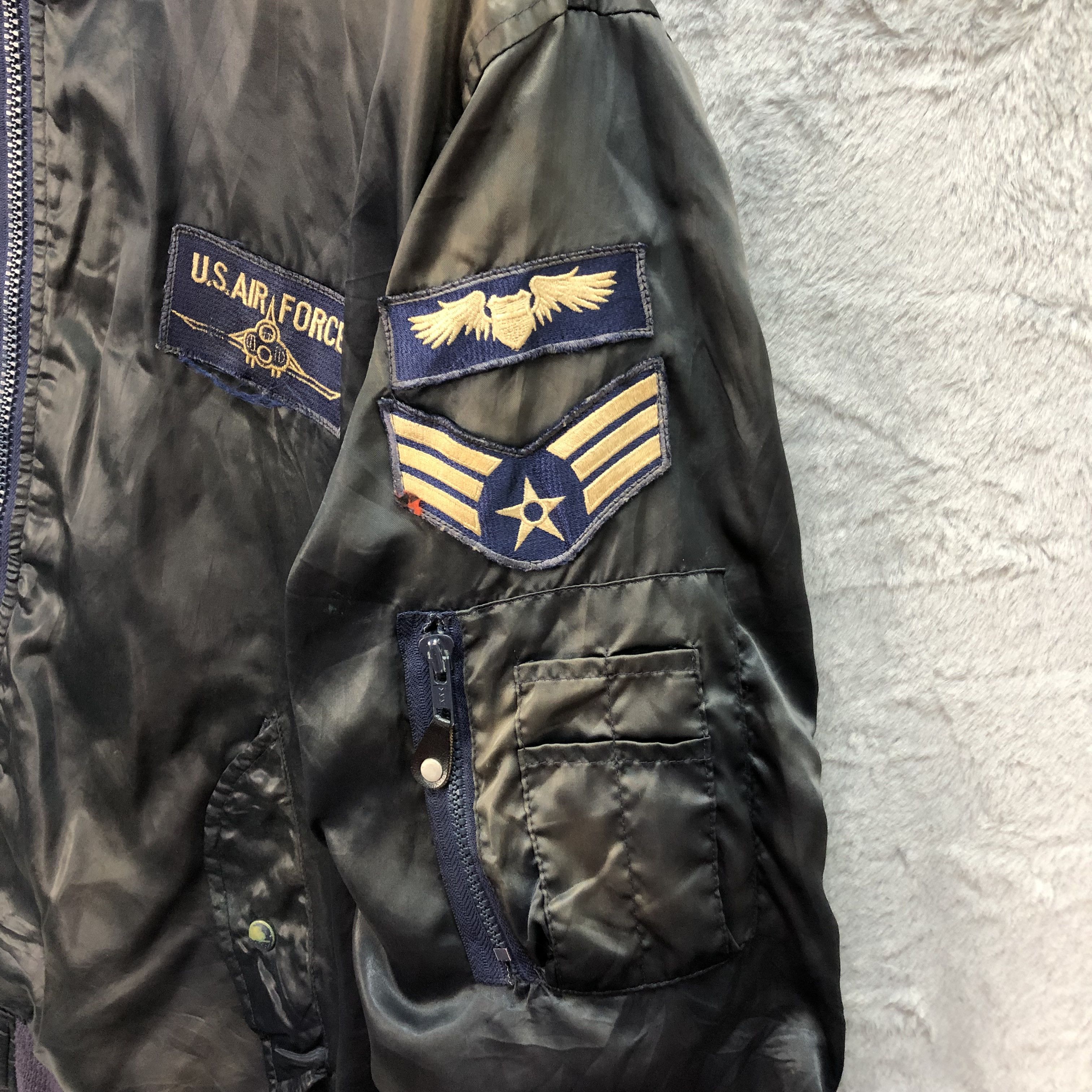 Vintage TRASHED🔥 Bomber Jacket Us Air Force #4966-39 Size US L / EU 52-54 / 3 - 9 Thumbnail