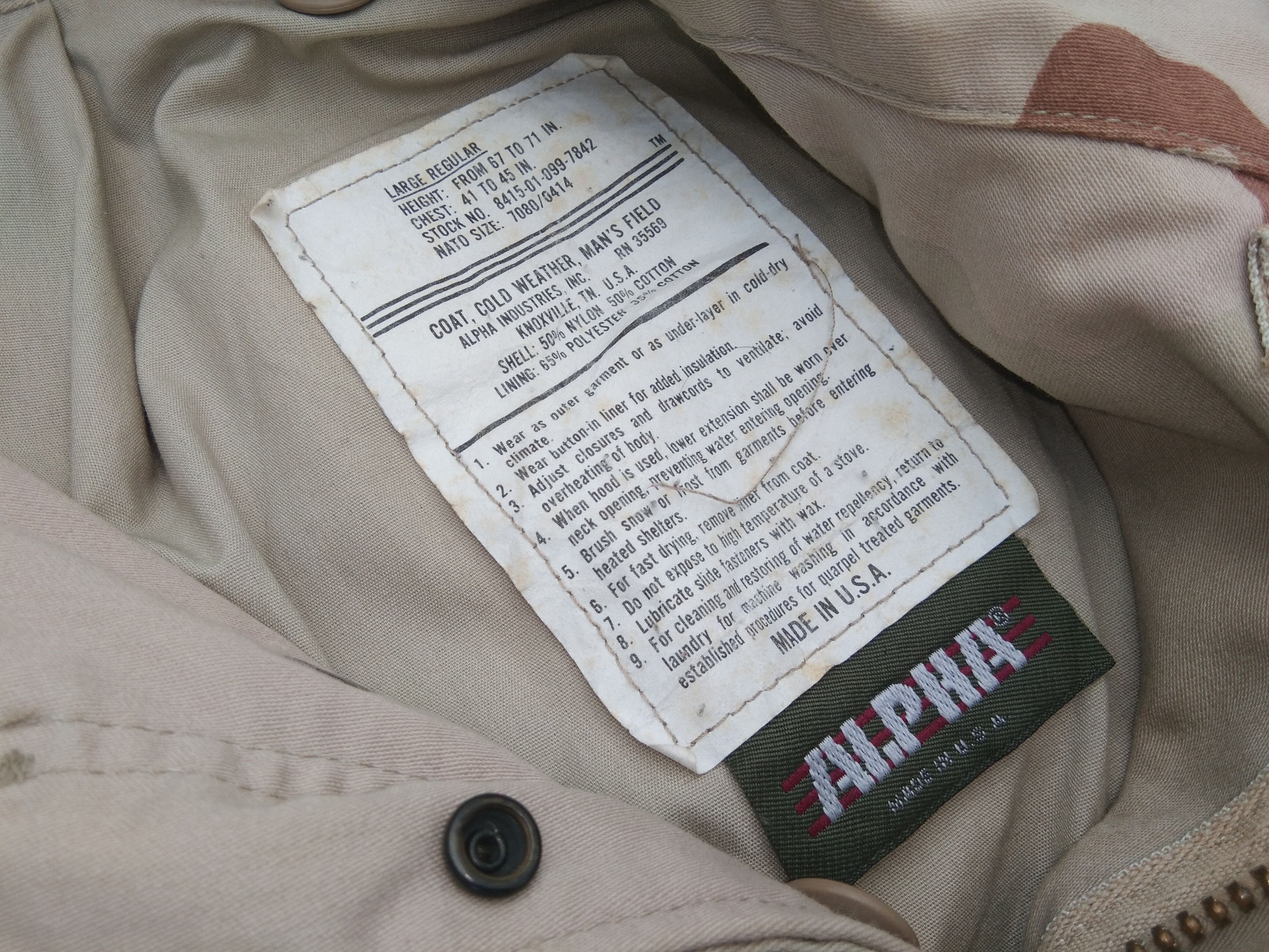 Alpha Industries × Vintage VTG Alpha Industries M65 Desert Camo Jacket Made in USA 🇺🇸 Size US L / EU 52-54 / 3 - 7 Thumbnail