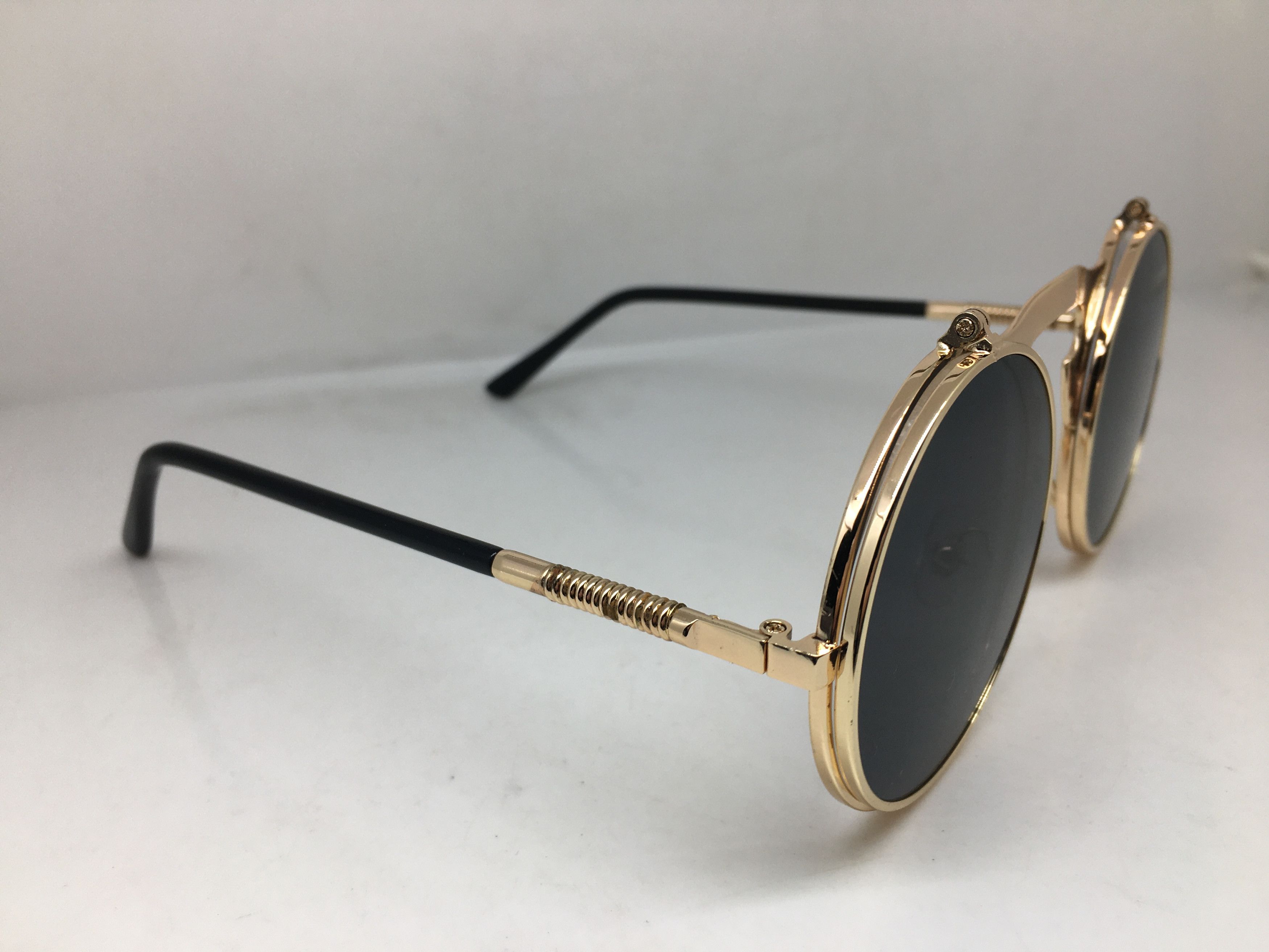 Vintage Vintage Round Eyeglasses Frame w/Flip Sun Lens Size ONE SIZE - 2 Thumbnail