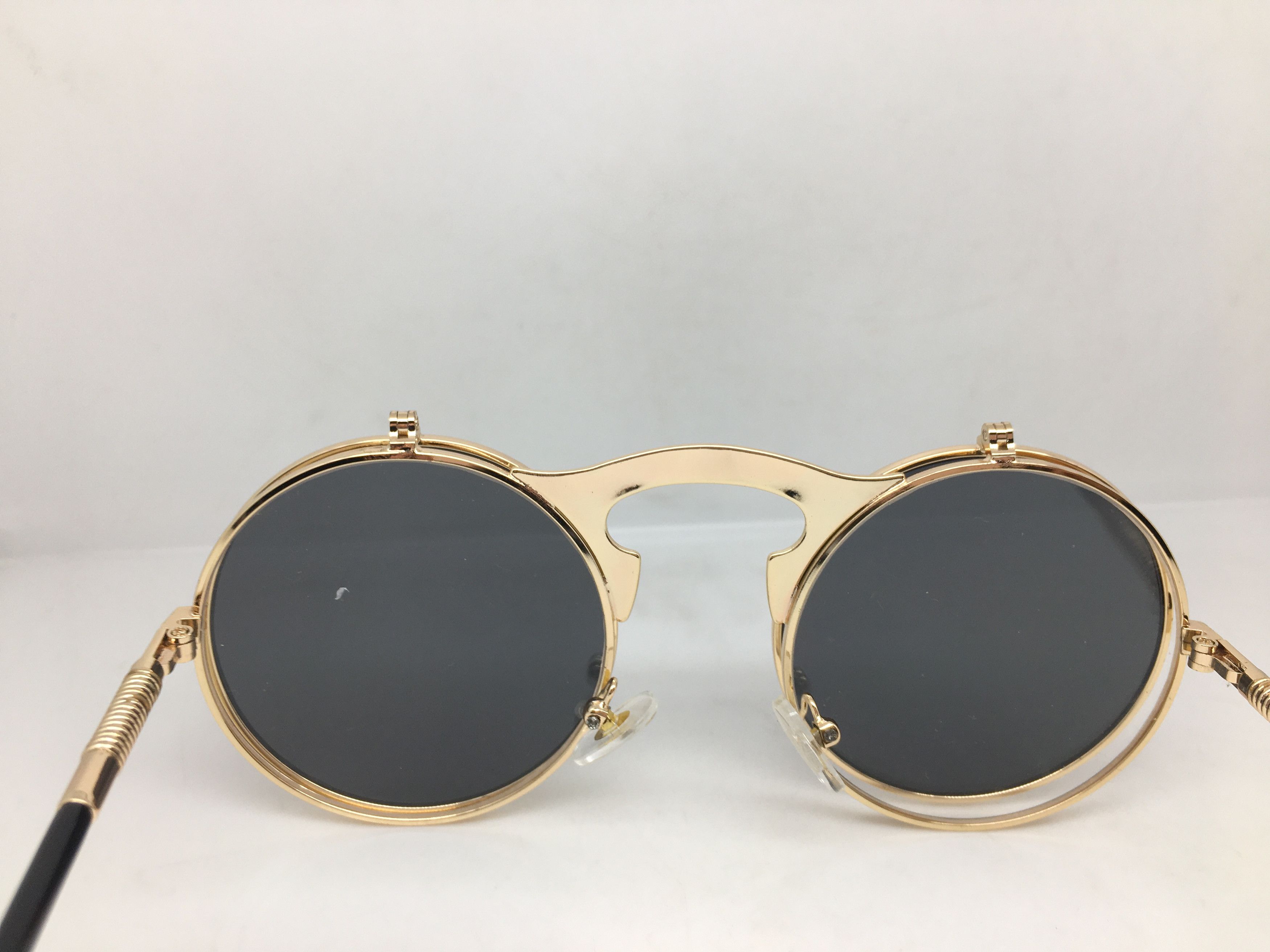 Vintage Vintage Round Eyeglasses Frame w/Flip Sun Lens Size ONE SIZE - 4 Thumbnail