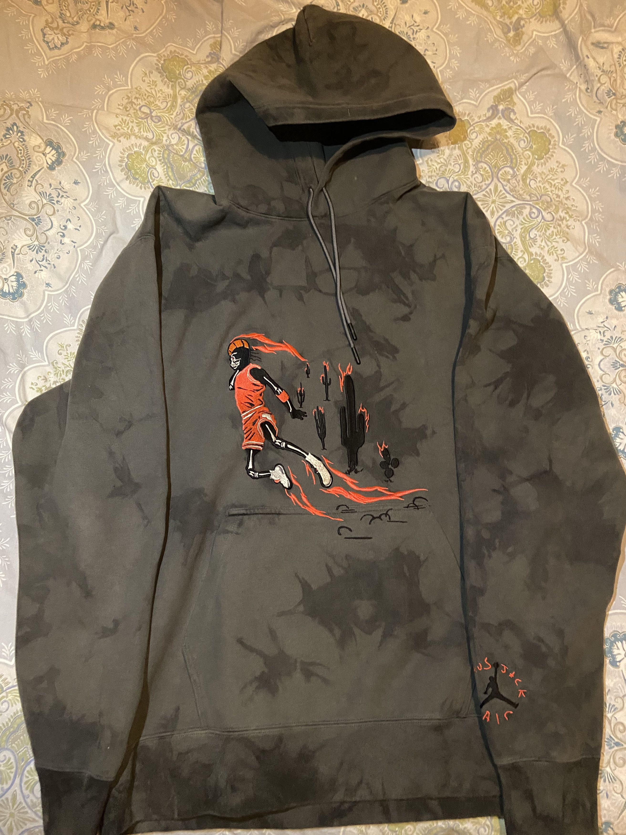 travis scott jordan washed suede hoodie olive