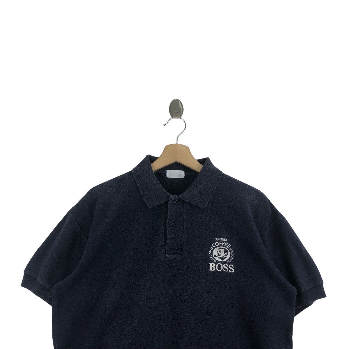 Pick!! Vtg SUNTORY BOSS COFFEE Small Logo Embroidery Faded