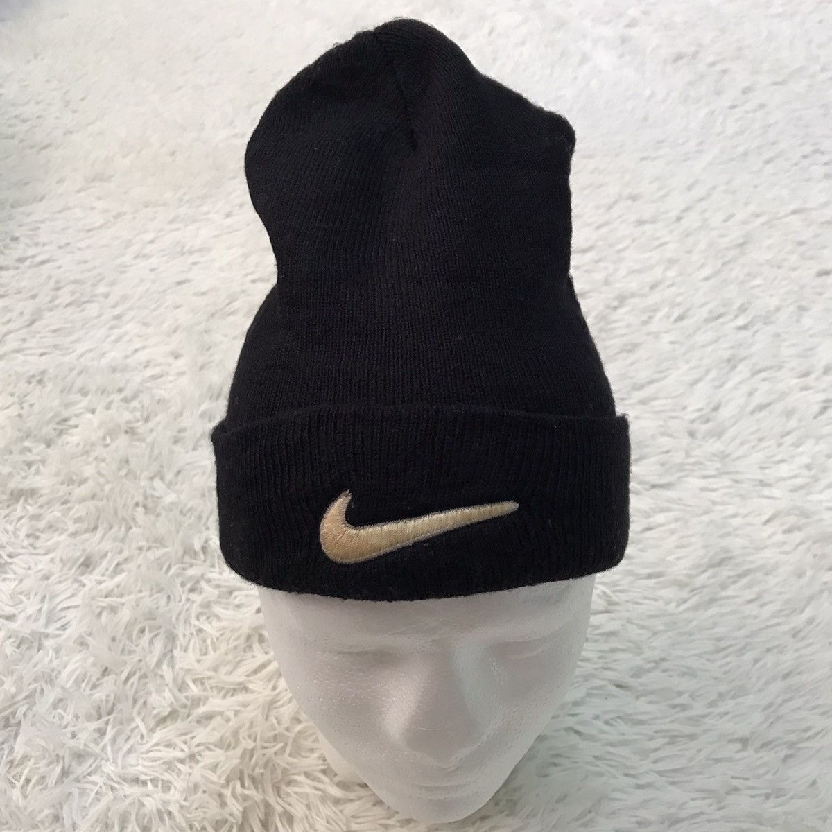Vintage Nike Beanie Snow Cap Hat Embroidered Swoosh Log