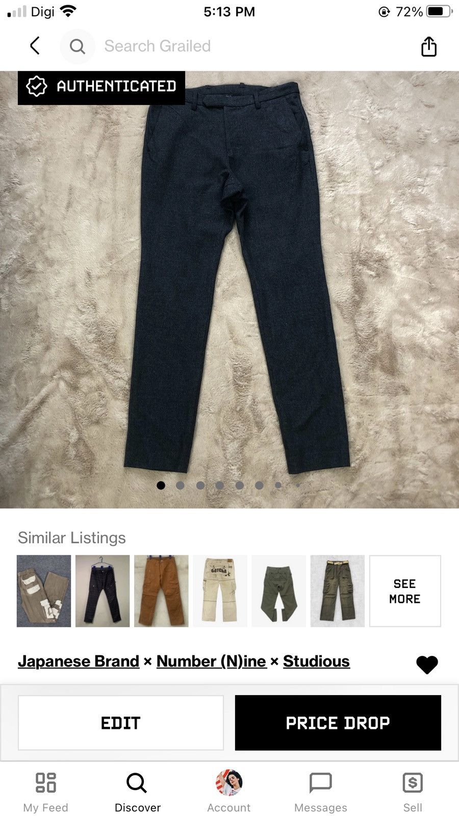 Number (N)ine NUMBER NINE X STUDIOUS MUSIC NOTE TROUSERS / PANTS #5510-194 Size US 33 - 13 Thumbnail
