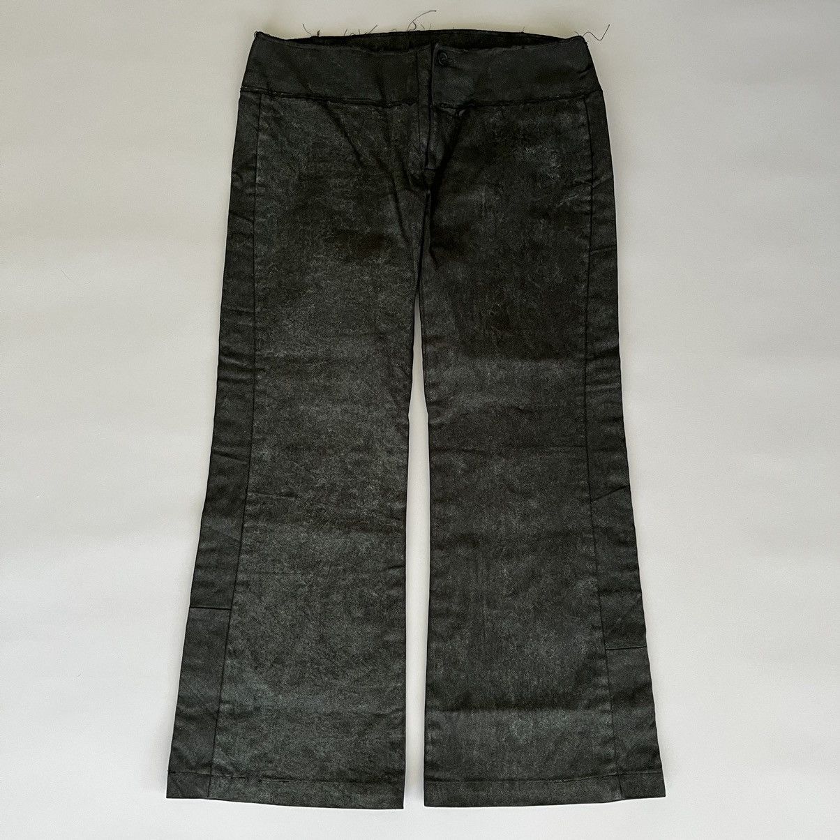 image of Issey Miyake By Naoki Takizawa A/w02 Waxed Mud Pants in Grey, Men's (Size 33)