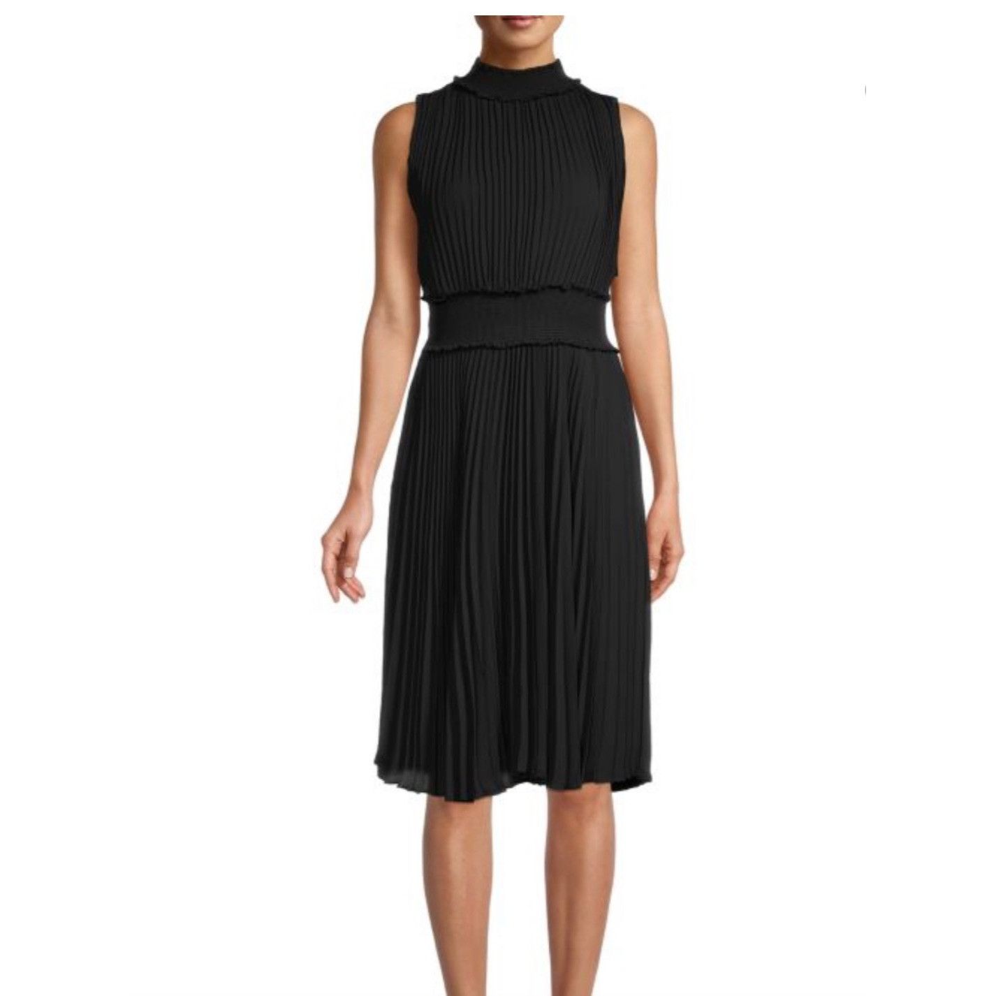 Nanette Lepore Black Accordion Smock Dress Size 6P NWT